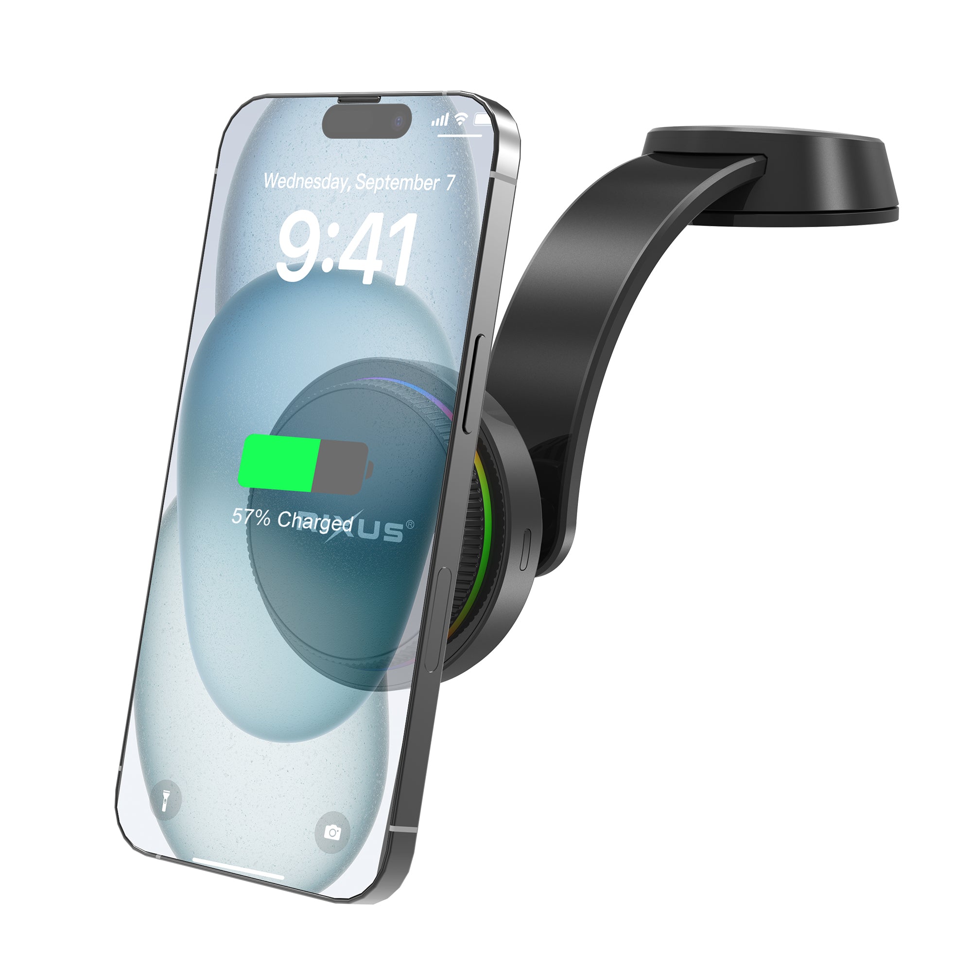 Rixus RXWC24 Ice Cooling With Wireless Charging Car Mount 25W Black