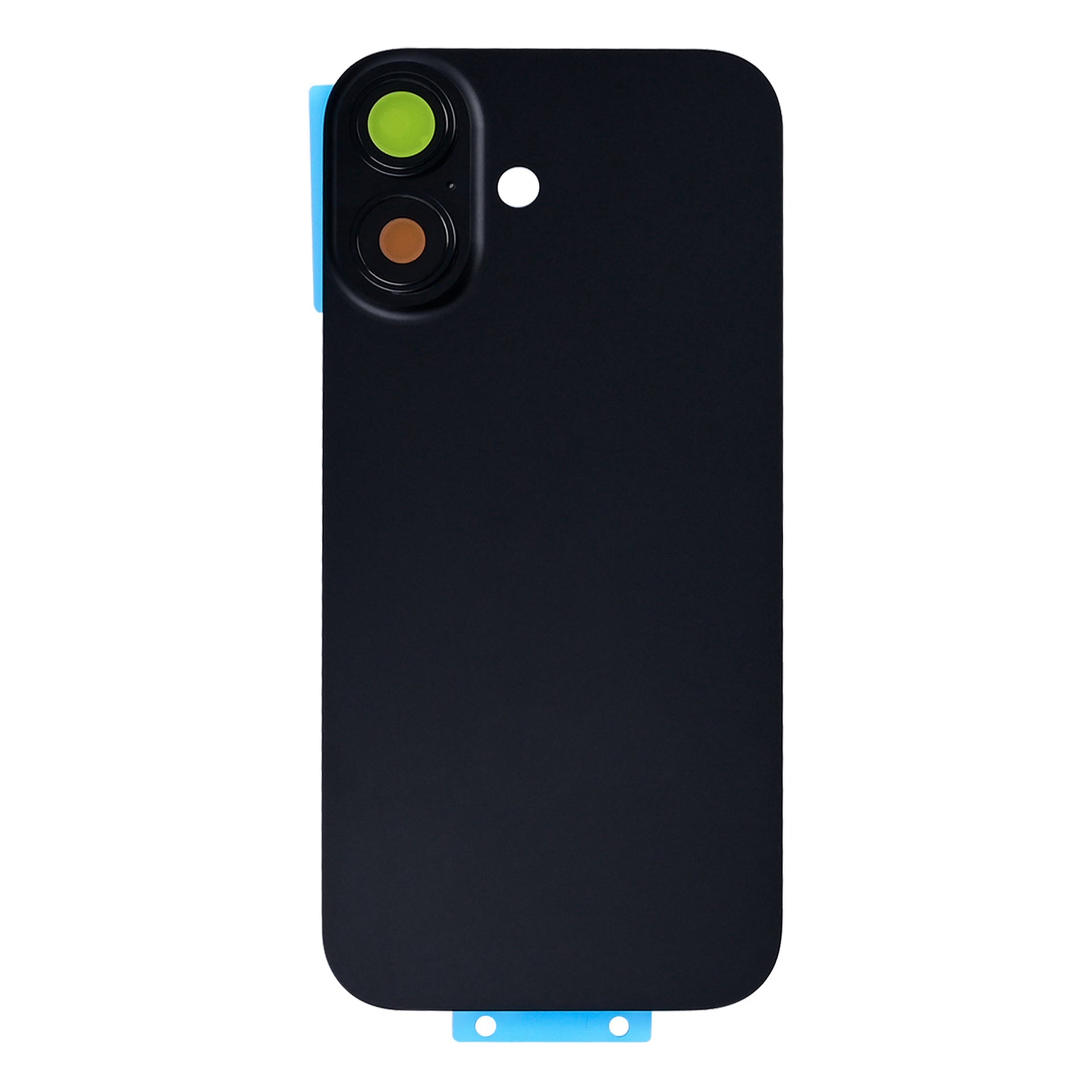 For Apple iPhone 17 Back Glass Without NFC, Enlarged Camera Frame Black Compatible