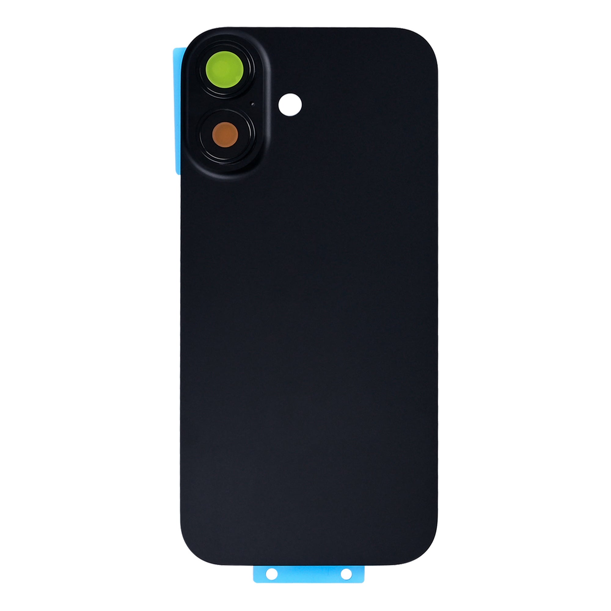 For Apple iPhone 17 Back Glass Without NFC, Enlarged Camera Frame Black Compatible