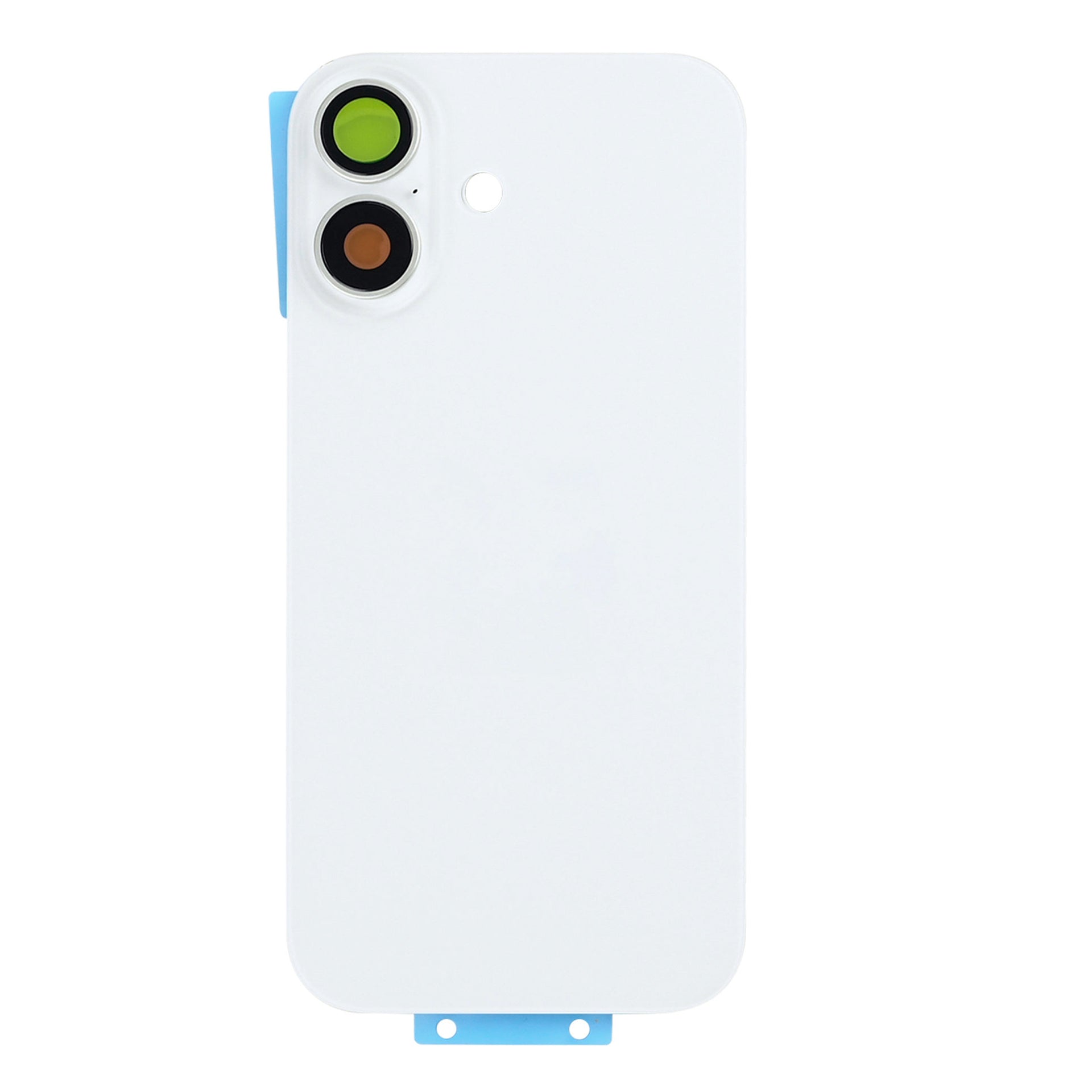 For Apple iPhone 17 Back Glass Without NFC, Enlarged Camera Frame White Compatible