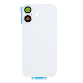 For Apple iPhone 17 Back Glass Without NFC, Enlarged Camera Frame White Compatible