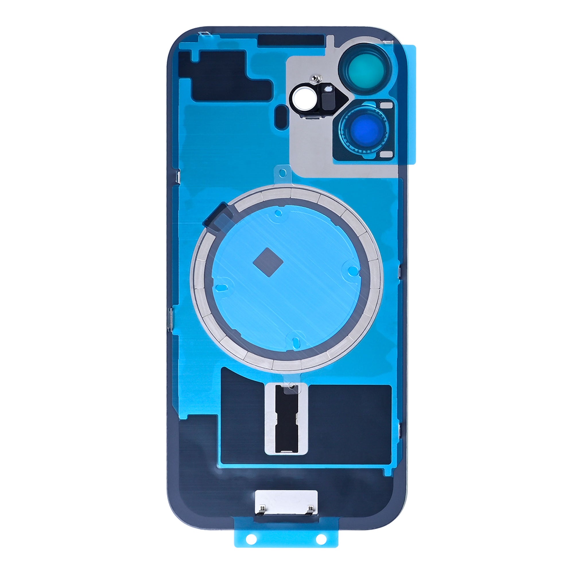 For Apple iPhone 17 Back Glass Without NFC, Enlarged Camera Frame Sage Compatible