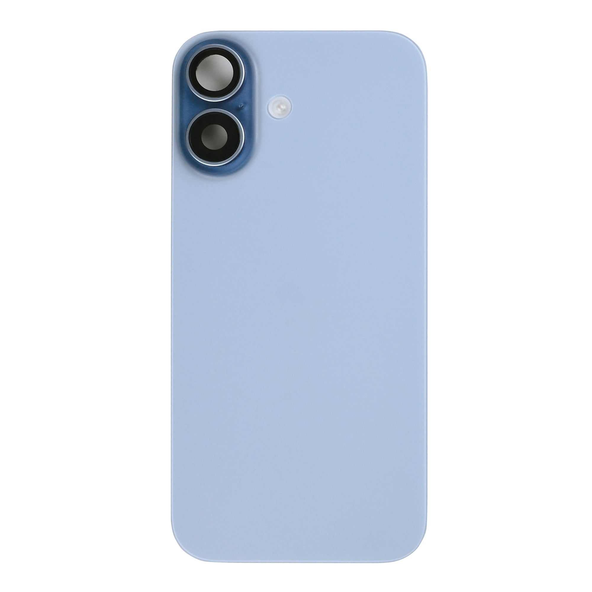 For Apple iPhone 17 Back Glass With NFC, Enlarged Camera Frame Mist Blue Pulled
