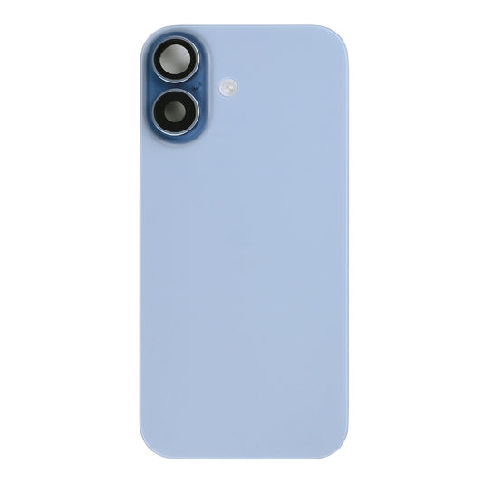 For Apple iPhone 17 Back Glass With NFC, Enlarged Camera Frame Mist Blue Pulled