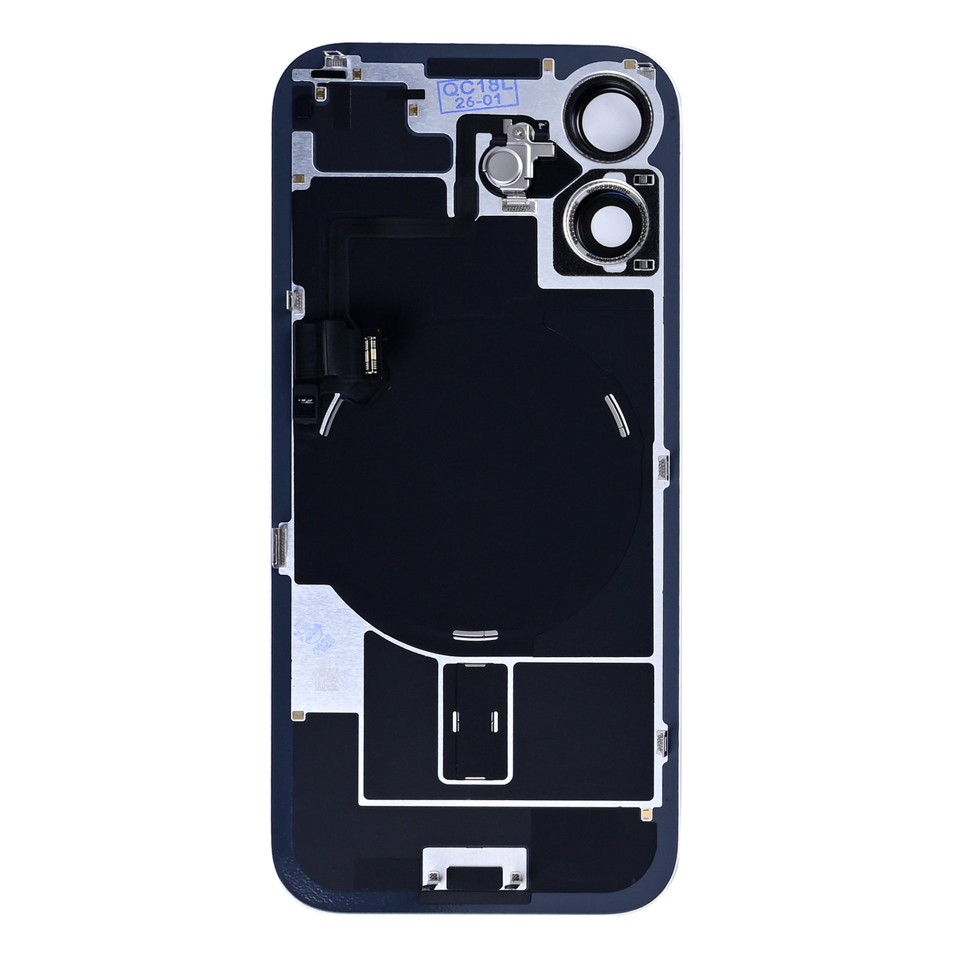 For Apple iPhone 17 Back Glass With NFC, Enlarged Camera Frame Lavender Pulled