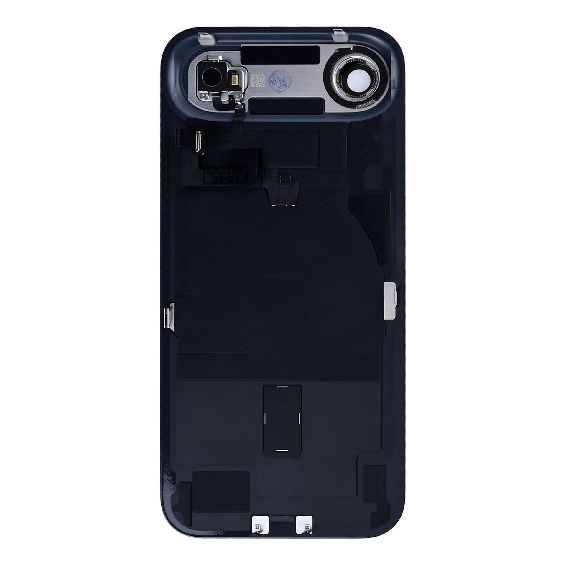 For Apple iPhone 17 Air Back Glass With NFC, Enlarged Camera Frame Space Black Pulled