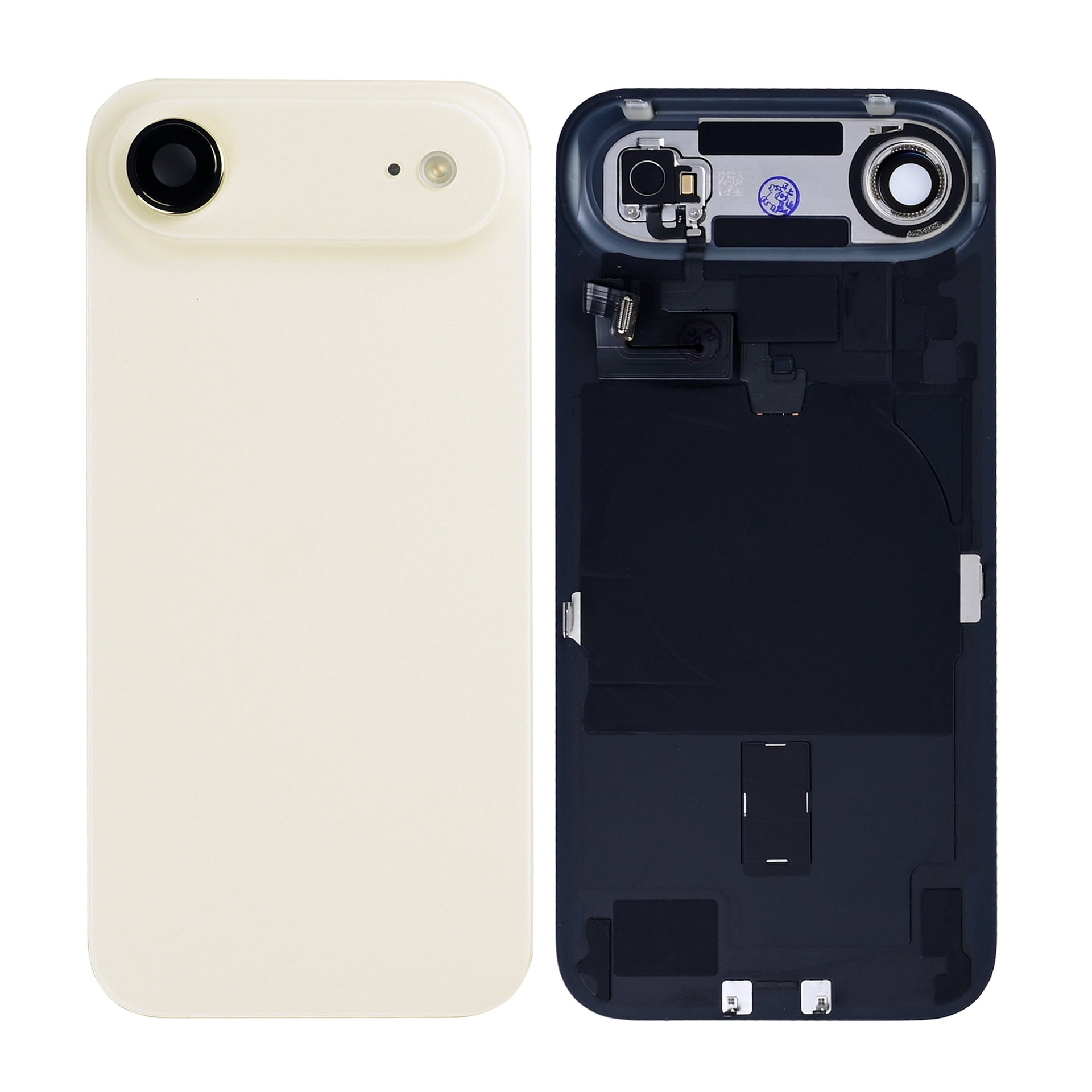 For Apple iPhone 17 Air Back Glass With NFC, Enlarged Camera Frame Light Gold Pulled