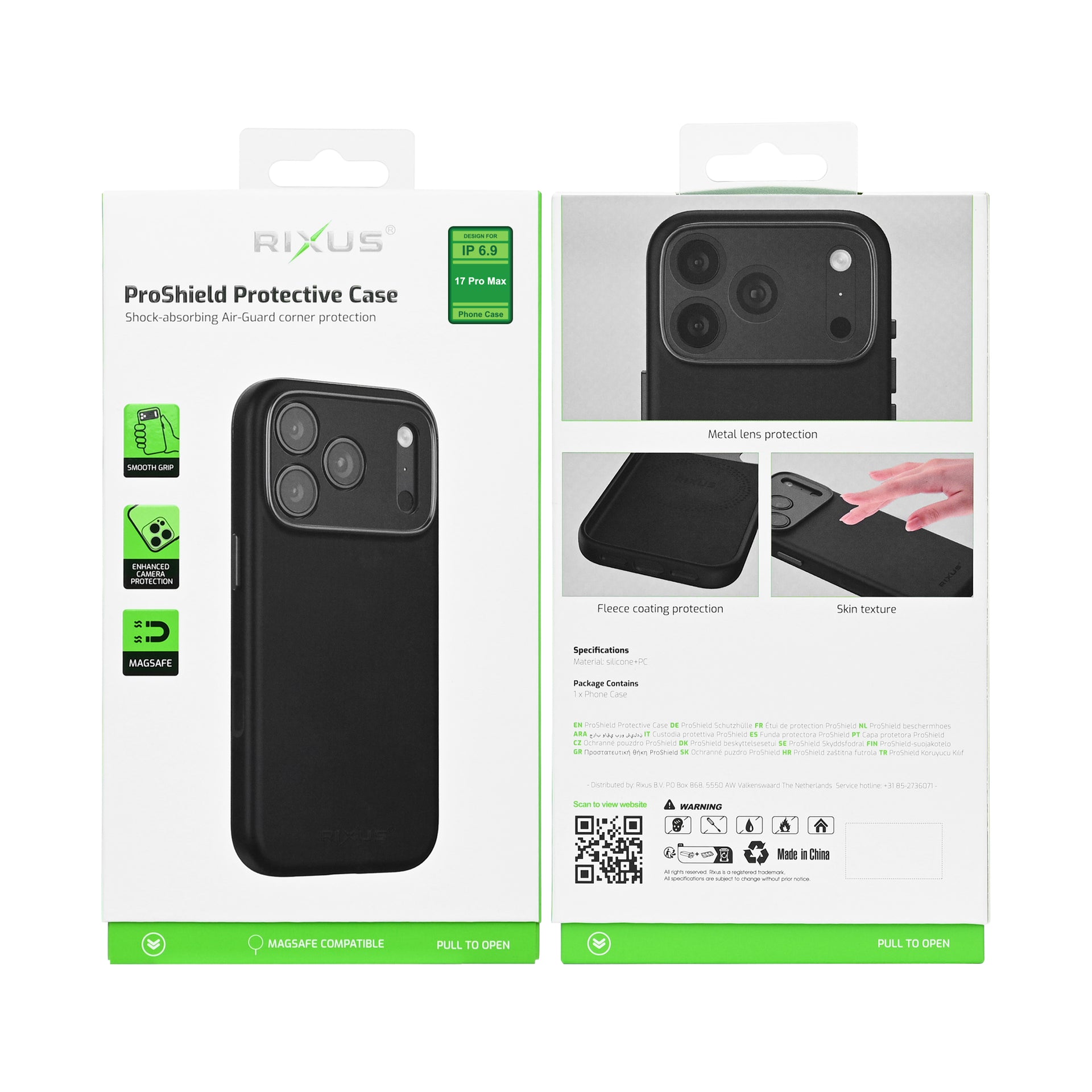 Rixus ProShield Case For Apple iPhone 17 Pro Max Black