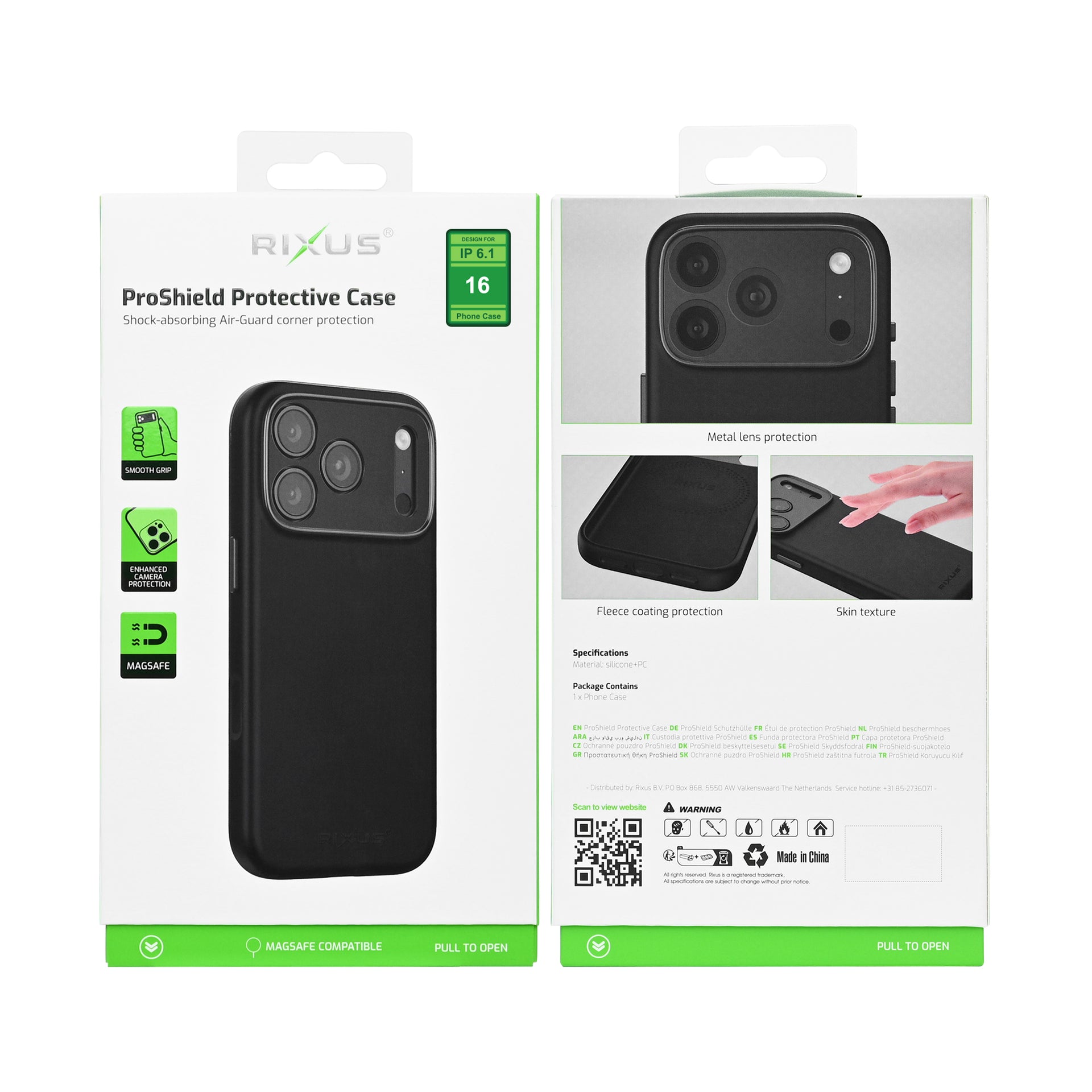 Rixus ProShield Case For Apple iPhone 16 Black