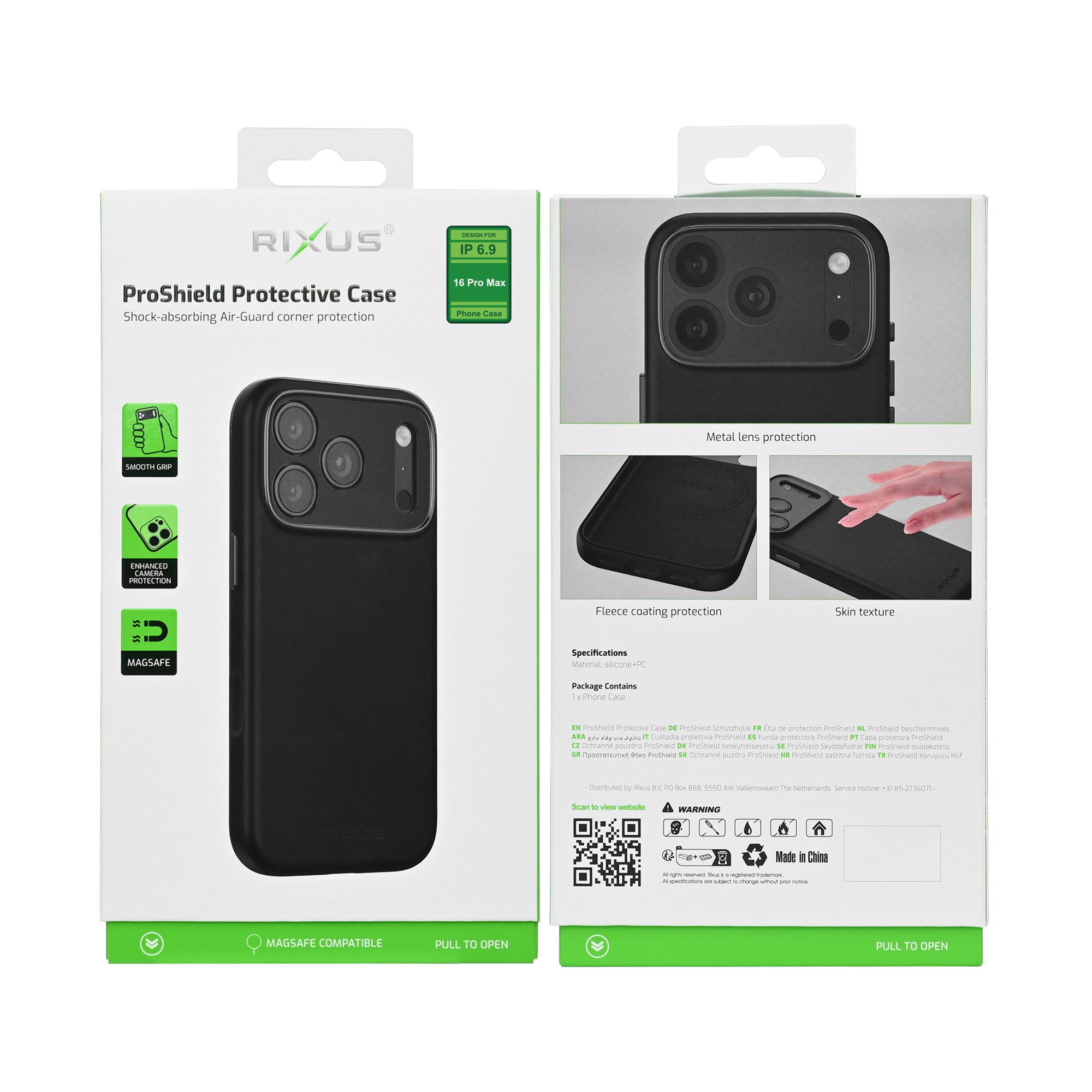 Rixus ProShield Case For Apple iPhone 16 Pro Max Black