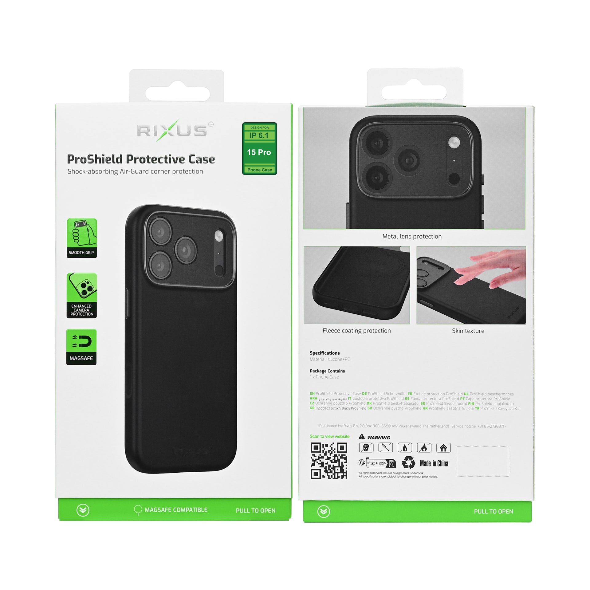 Rixus ProShield Case For Apple iPhone 15 Pro Black