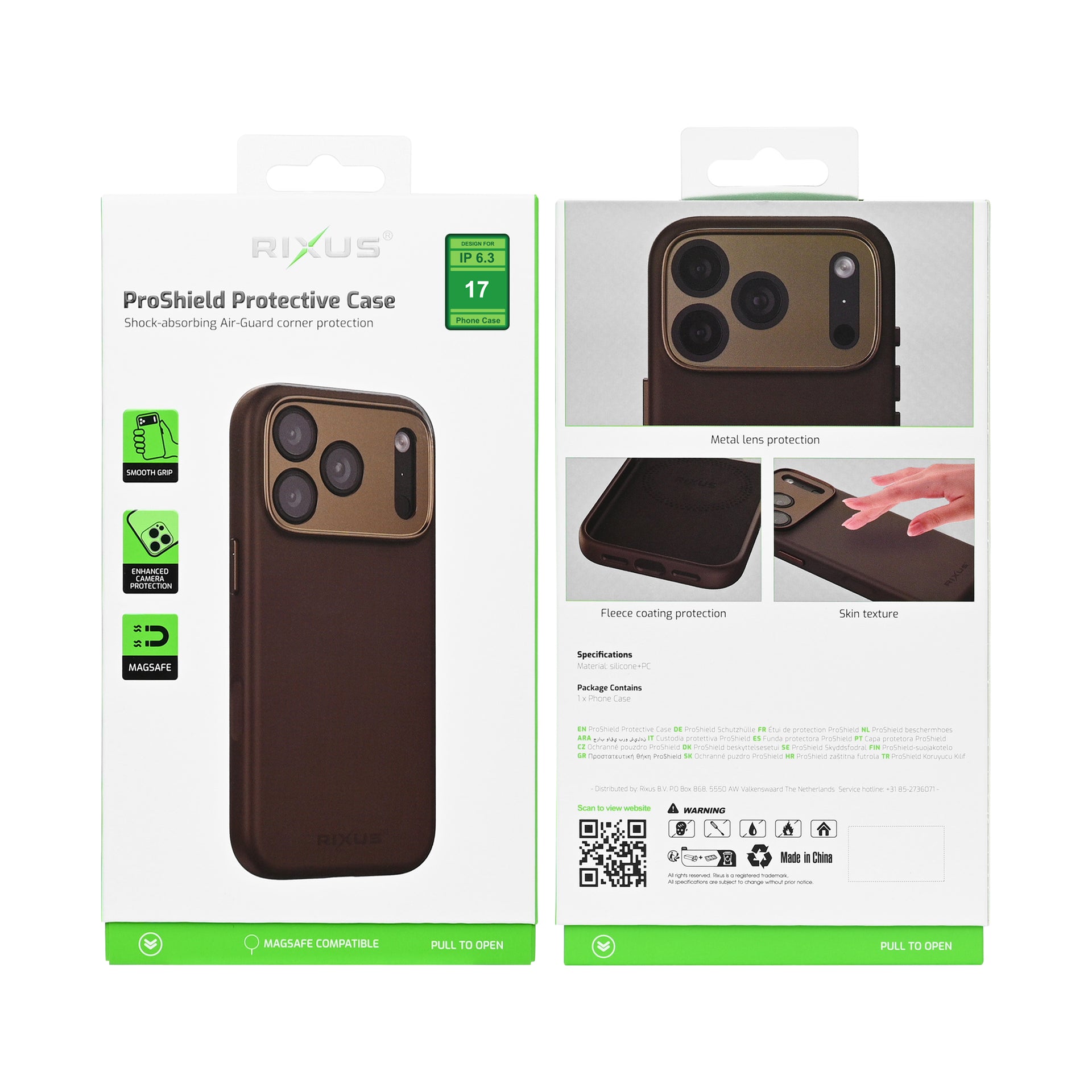 Rixus ProShield Case For Apple iPhone 17 Dark Brown