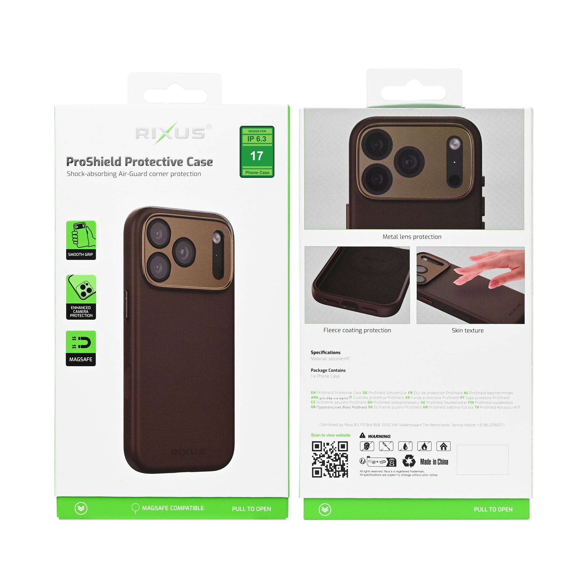 Rixus ProShield Case For Apple iPhone 17 Dark Brown