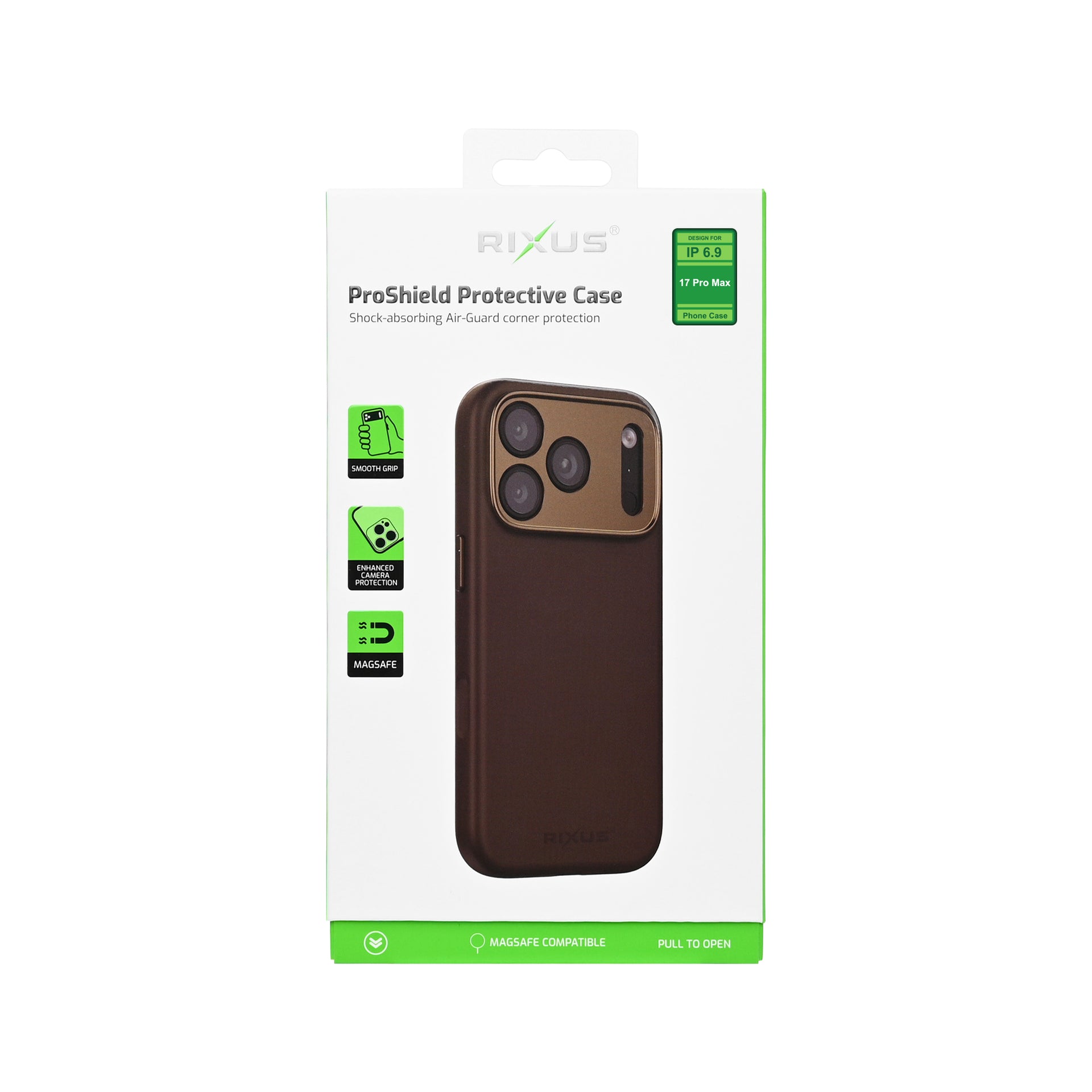 Rixus ProShield Case For Apple iPhone 17 Pro Max Dark Brown