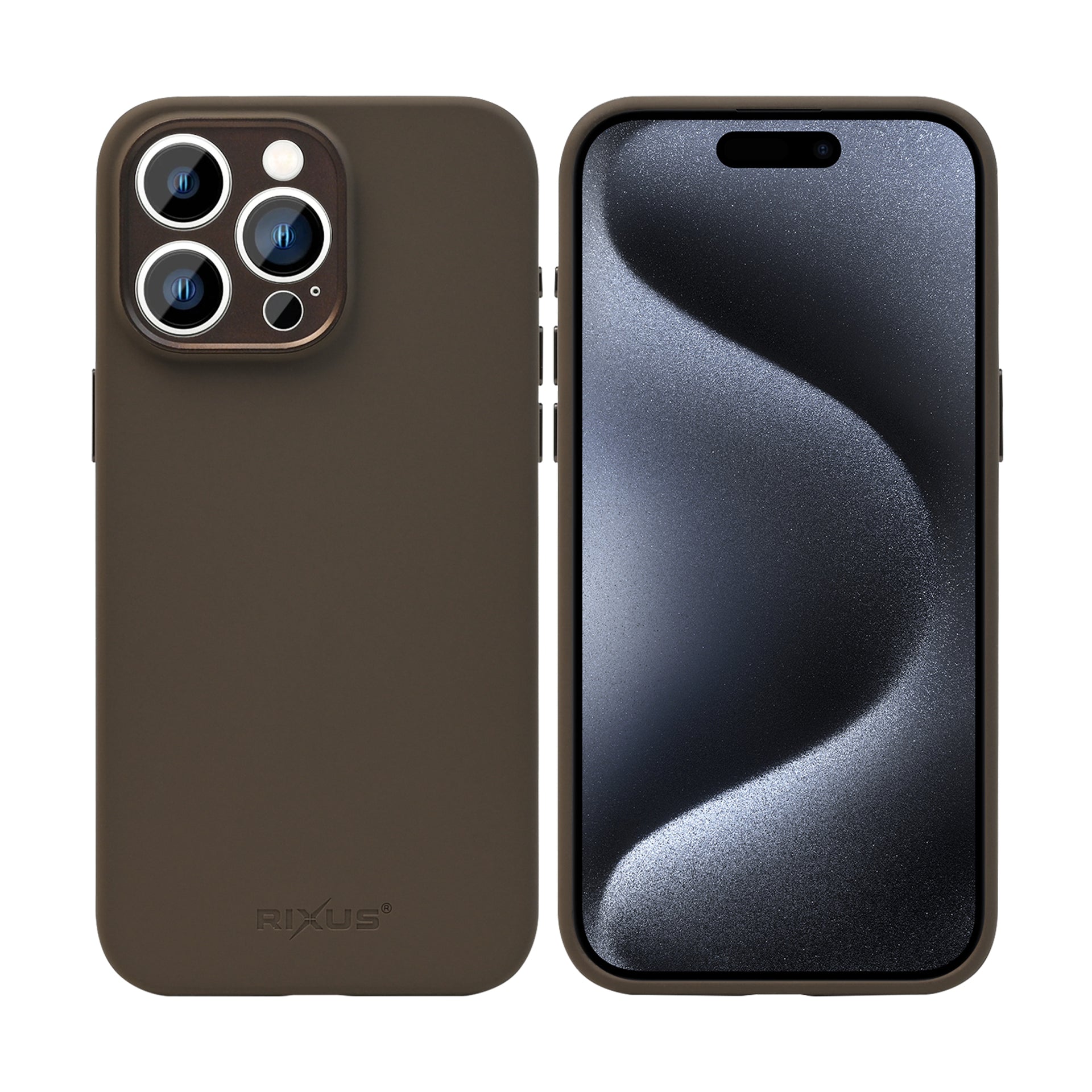 Rixus ProShield Case For Apple iPhone 15 Pro Dark Brown