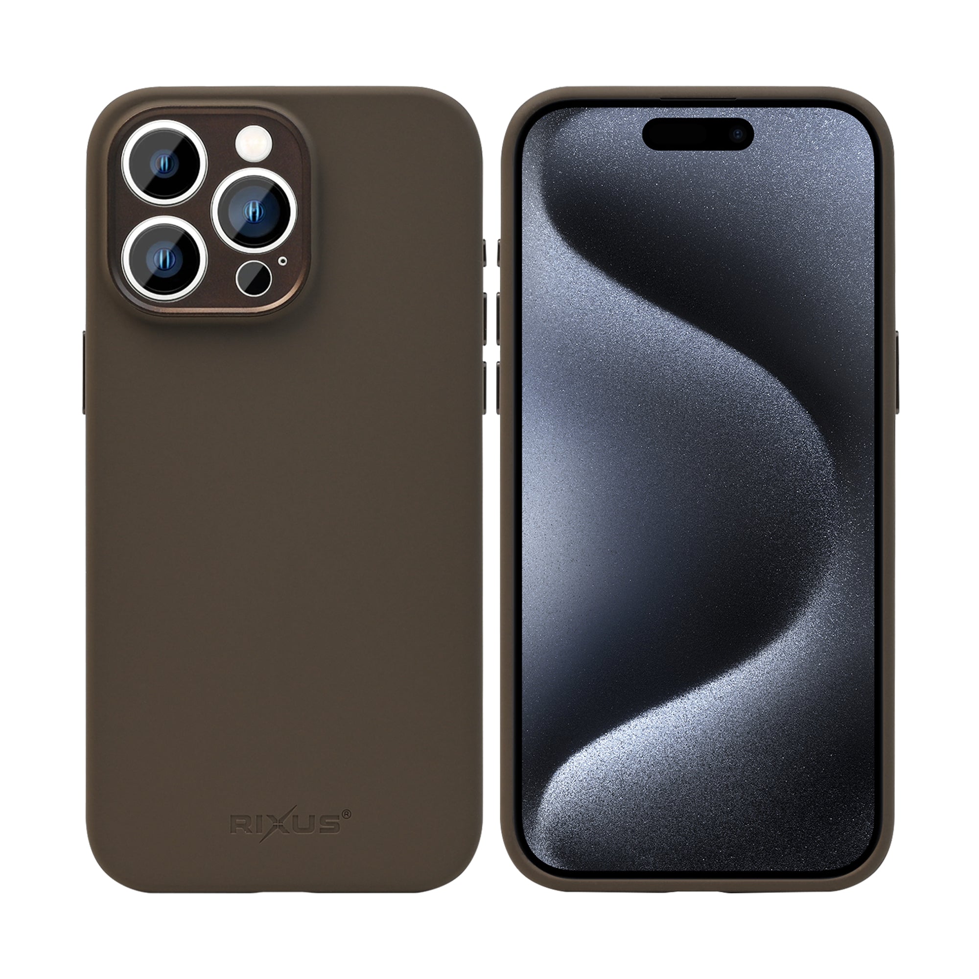 Rixus ProShield Case For Apple iPhone 15 Pro Dark Brown