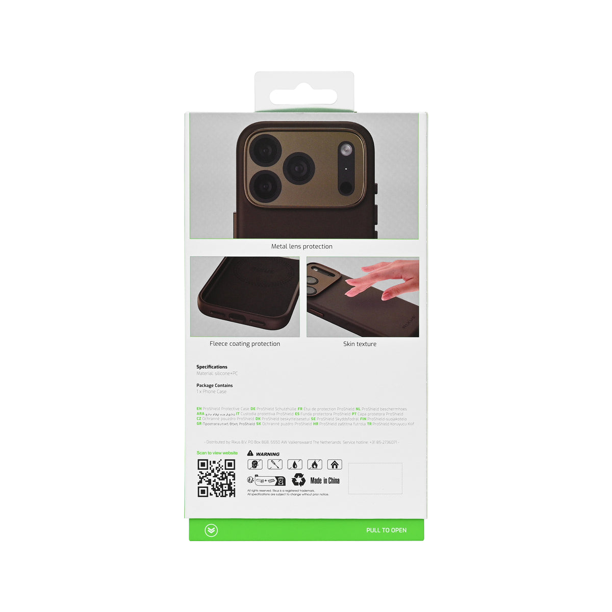 Rixus ProShield Case For Apple iPhone 15 Pro Dark Brown