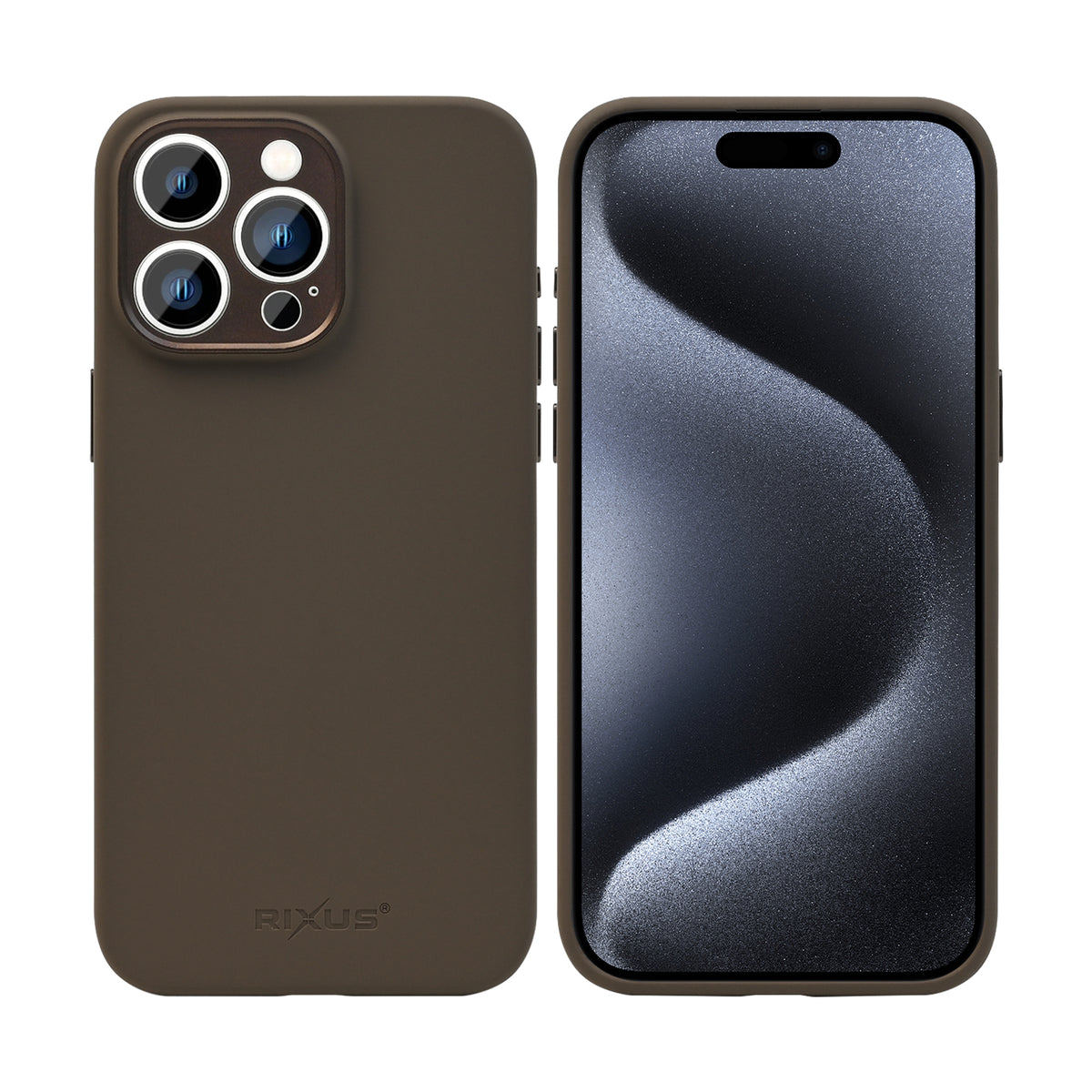 Rixus ProShield Case For Apple iPhone 15 Pro Max Dark Brown