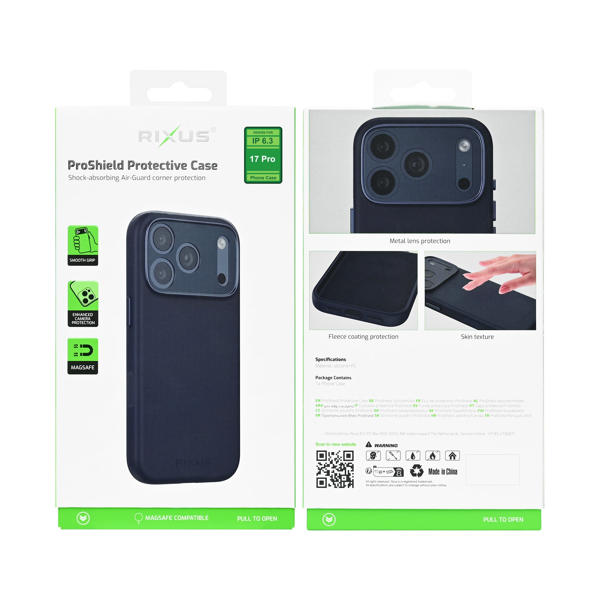 Rixus ProShield Case For Apple iPhone 17 Pro Dark Blue
