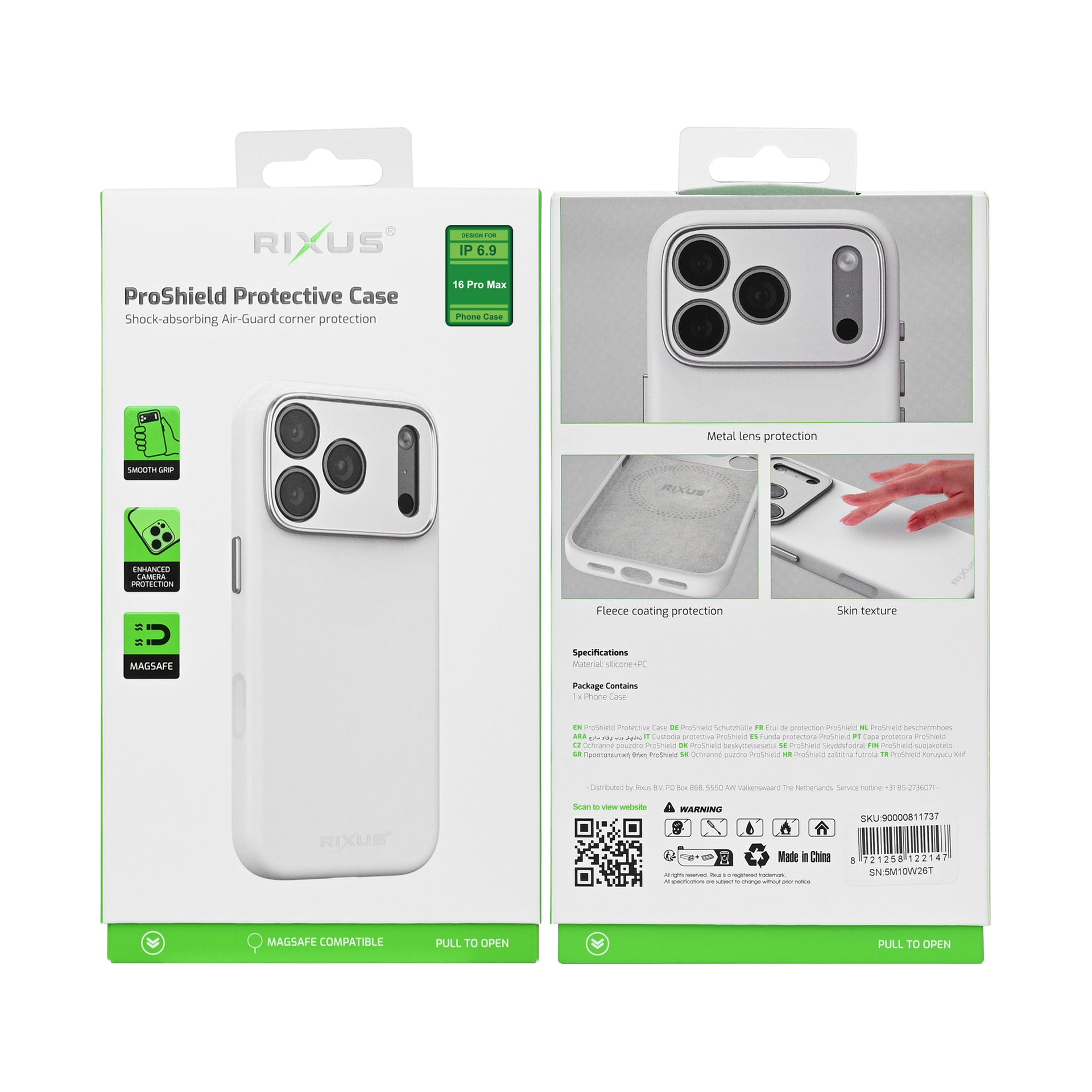 Rixus ProShield Case For Apple iPhone 16 Pro Max White