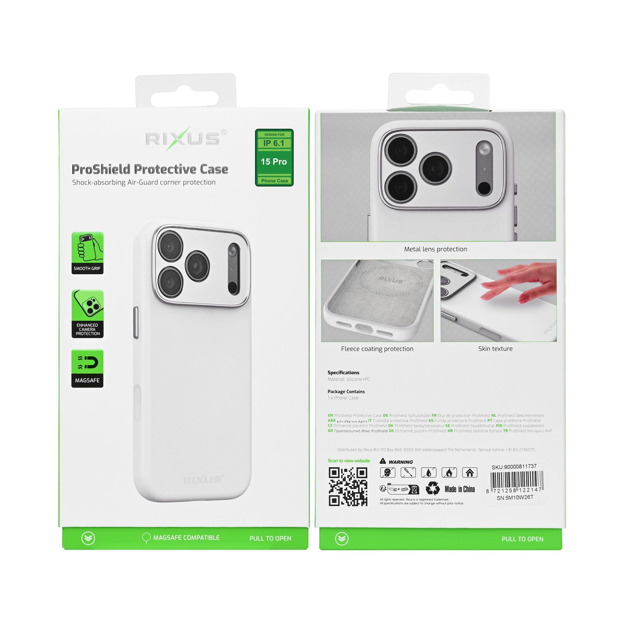 Rixus ProShield Case For Apple iPhone 15 Pro White