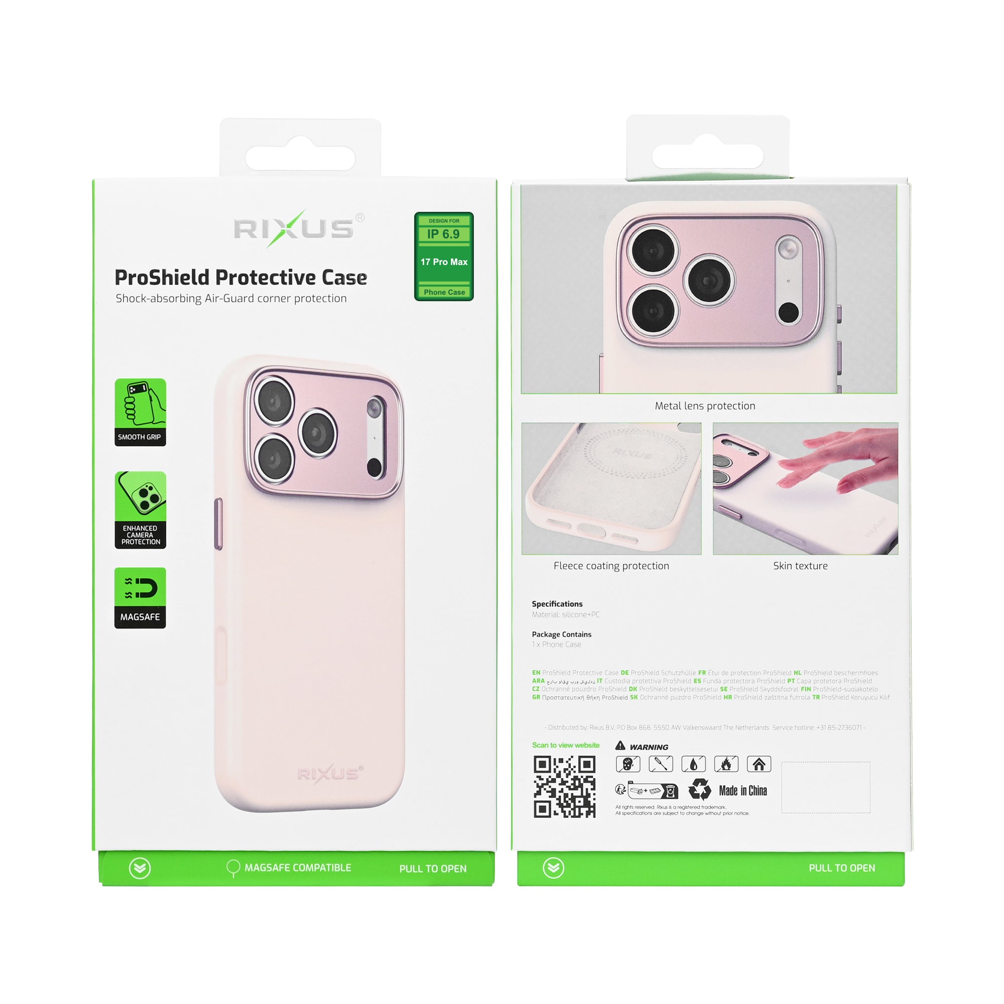 Rixus ProShield Case For Apple iPhone 17 Pro Max Pink