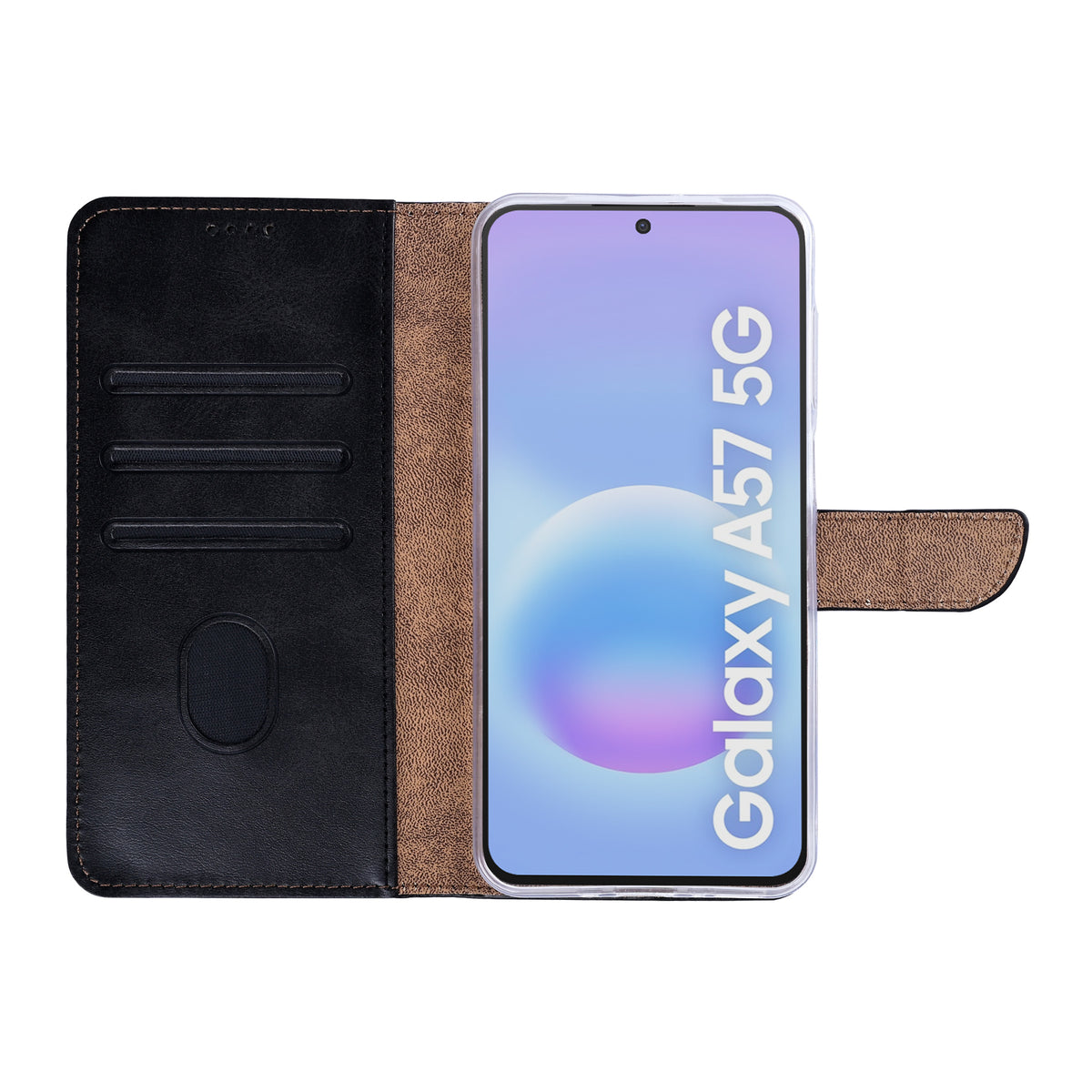 Rixus Bookcase For Samsung Galaxy A57 Black