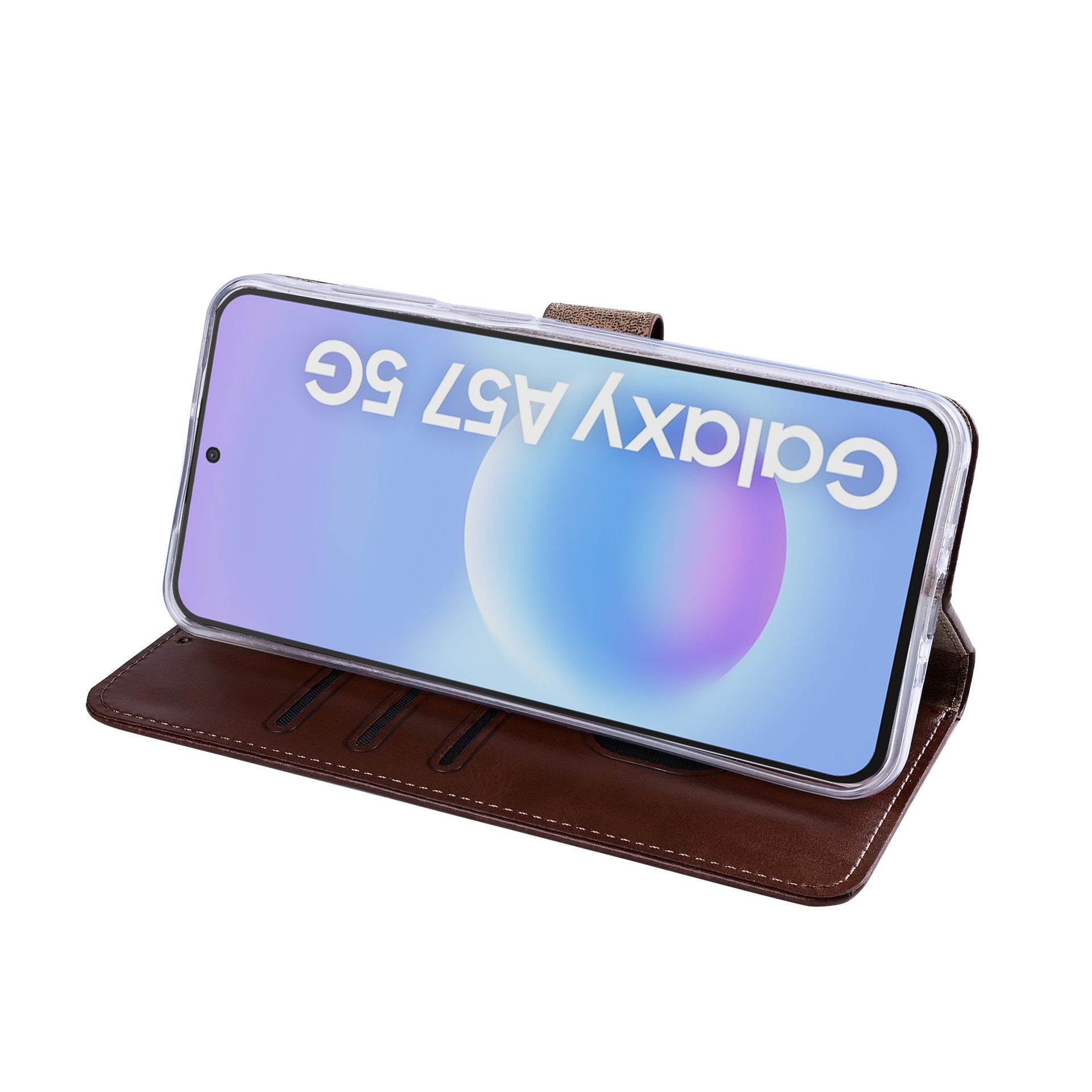 Rixus Bookcase For Samsung Galaxy A57 Brown
