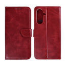 Rixus Bookcase For Samsung Galaxy A57 Dark Red