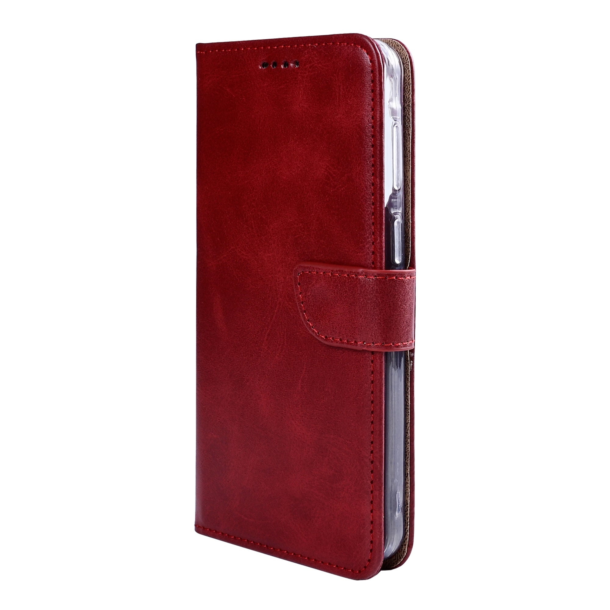 Rixus Bookcase For Samsung Galaxy A27 Dark Red