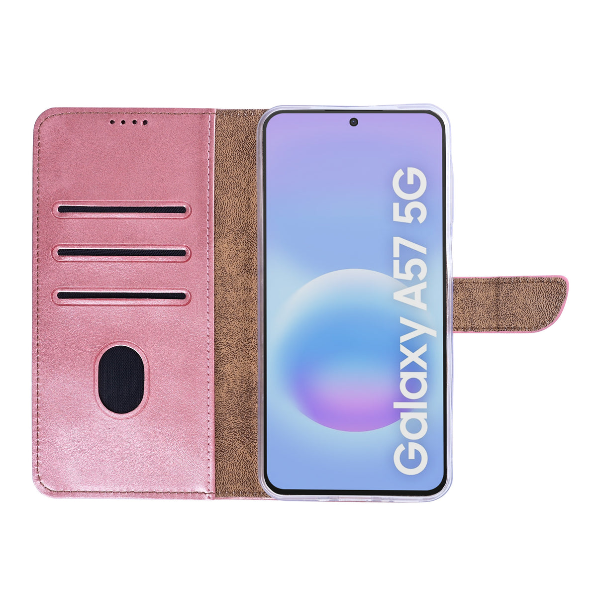 Rixus Bookcase For Samsung Galaxy A57 Pink