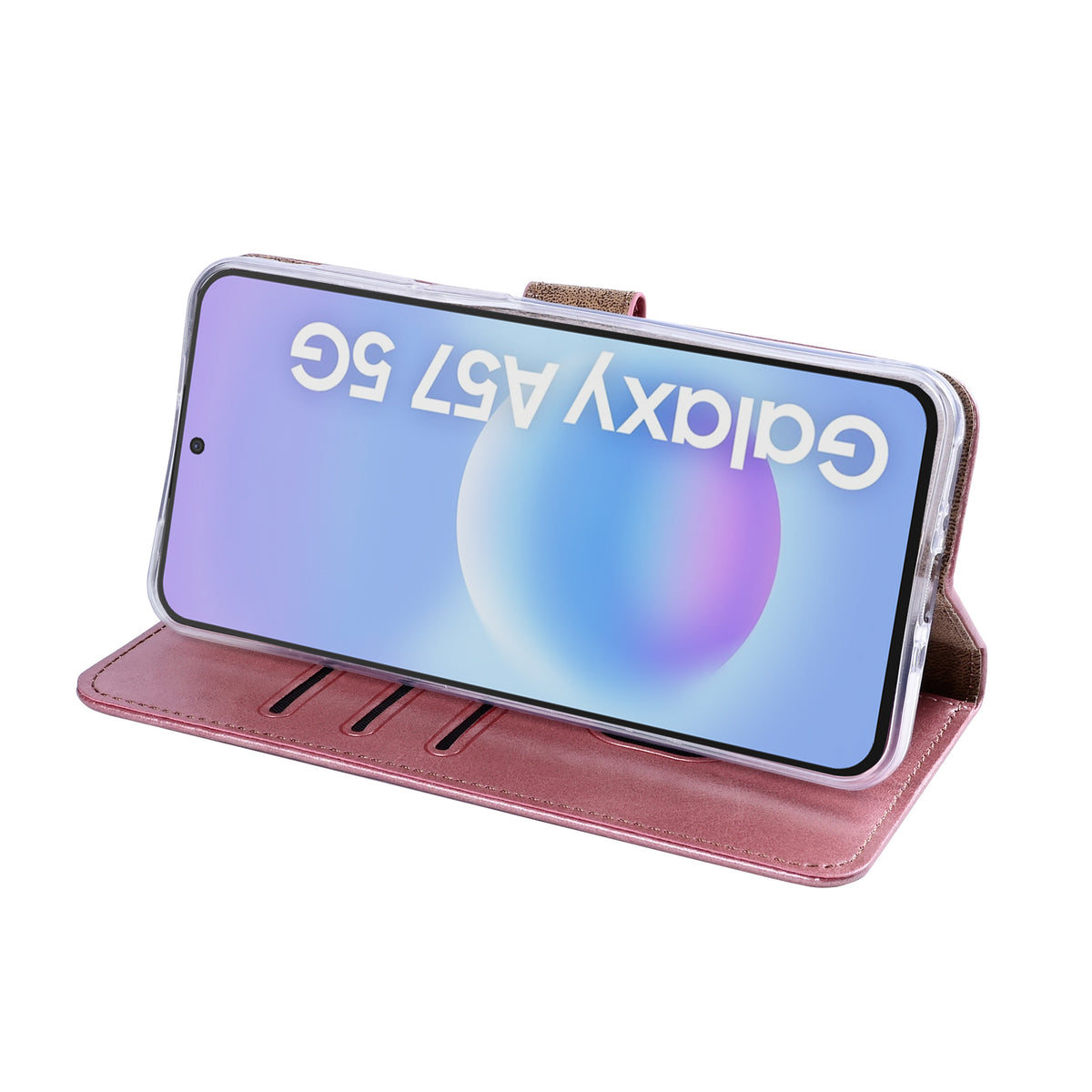 Rixus Bookcase For Samsung Galaxy A57 Pink