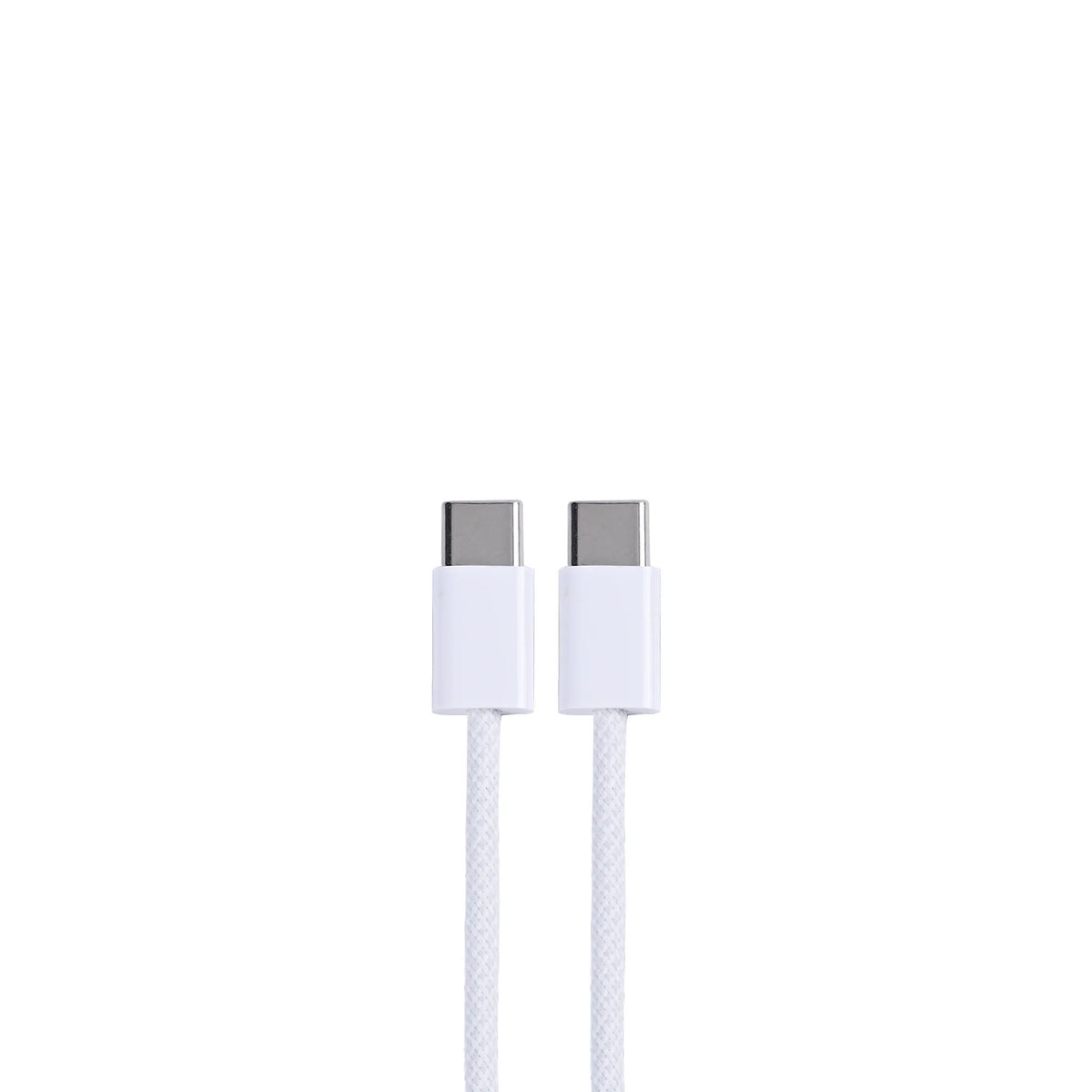 For Apple iPhone 15 Series, 16 Series, 17 Series USB-C To USB-C Woven Cable 100cm 60W White Bulk (Round Fold)