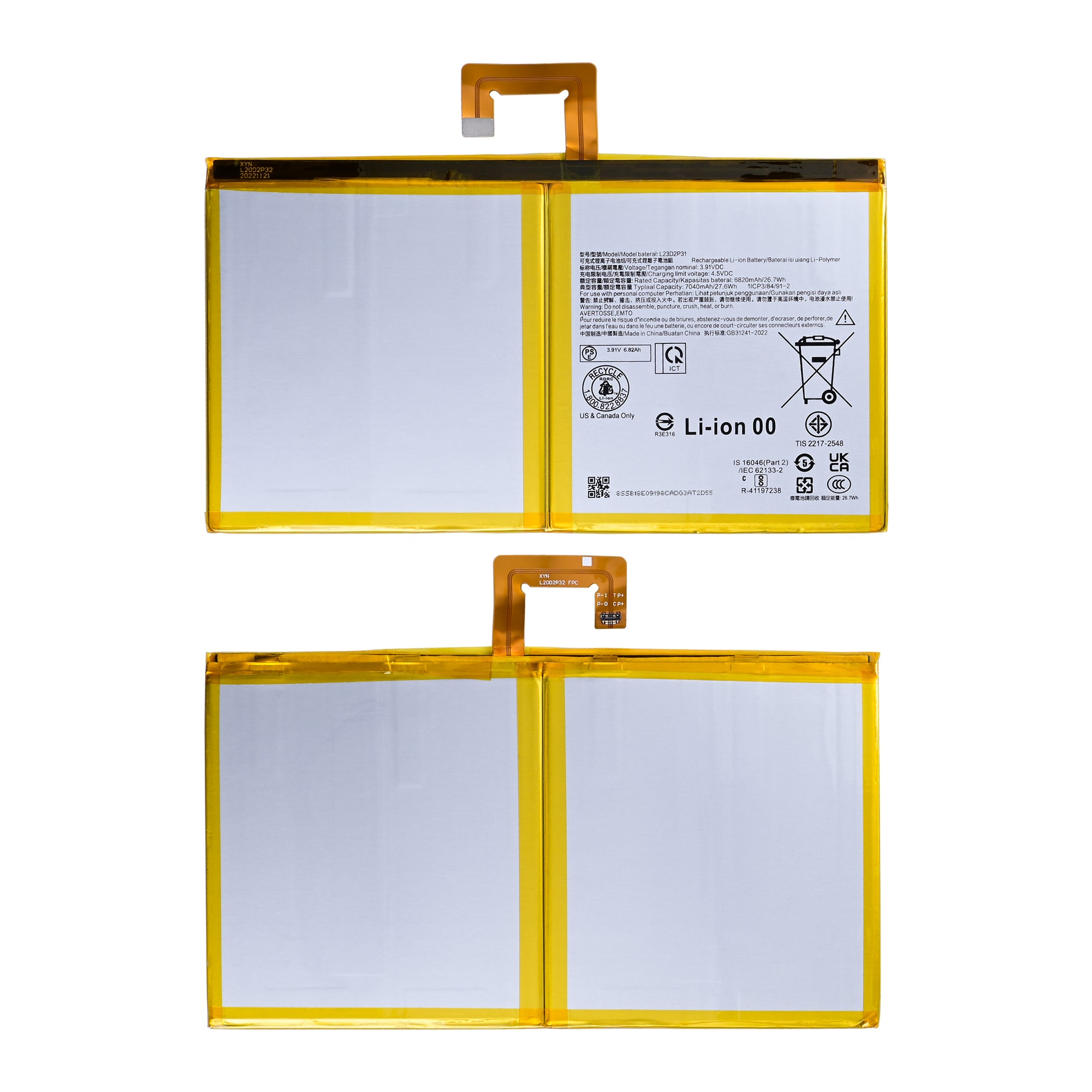 Lenovo Tab M11 TB330FU, TB330KU Battery L23D2P31 OEM