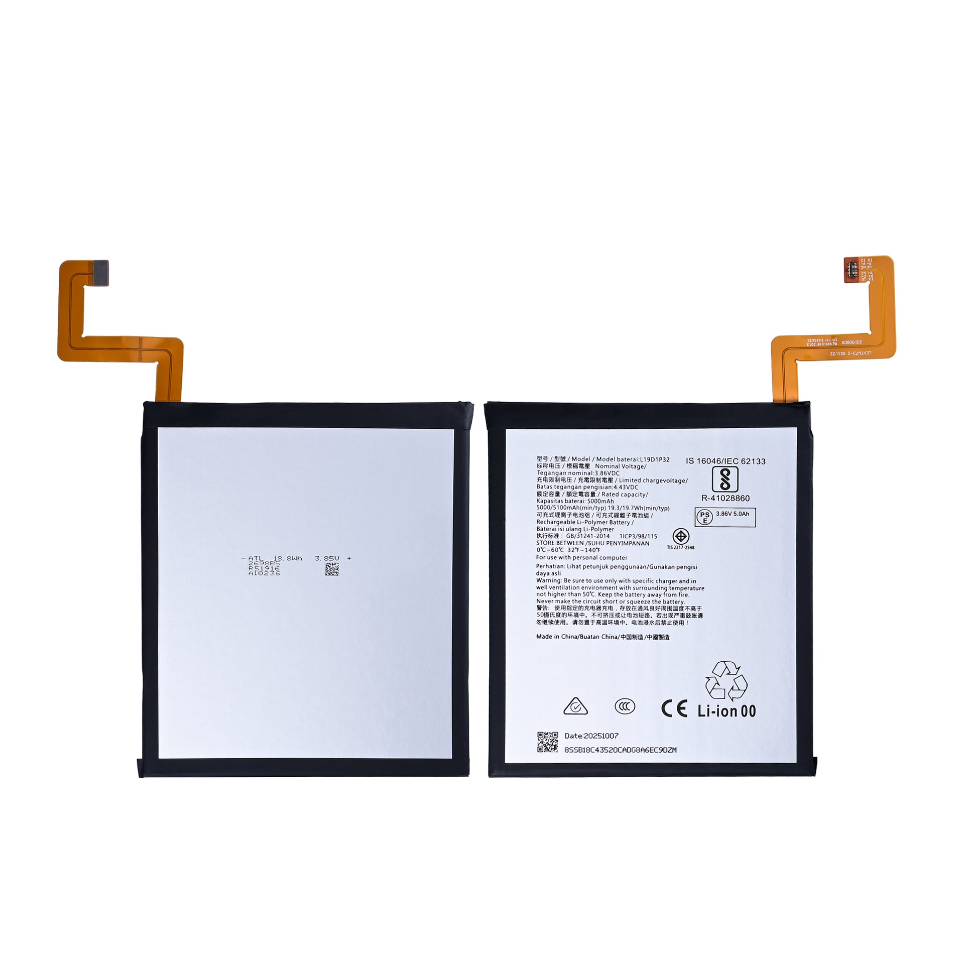 Lenovo Tab M8 (4th Gen) TB‑300FU, TB‑301FU Battery L19D1P31 OEM