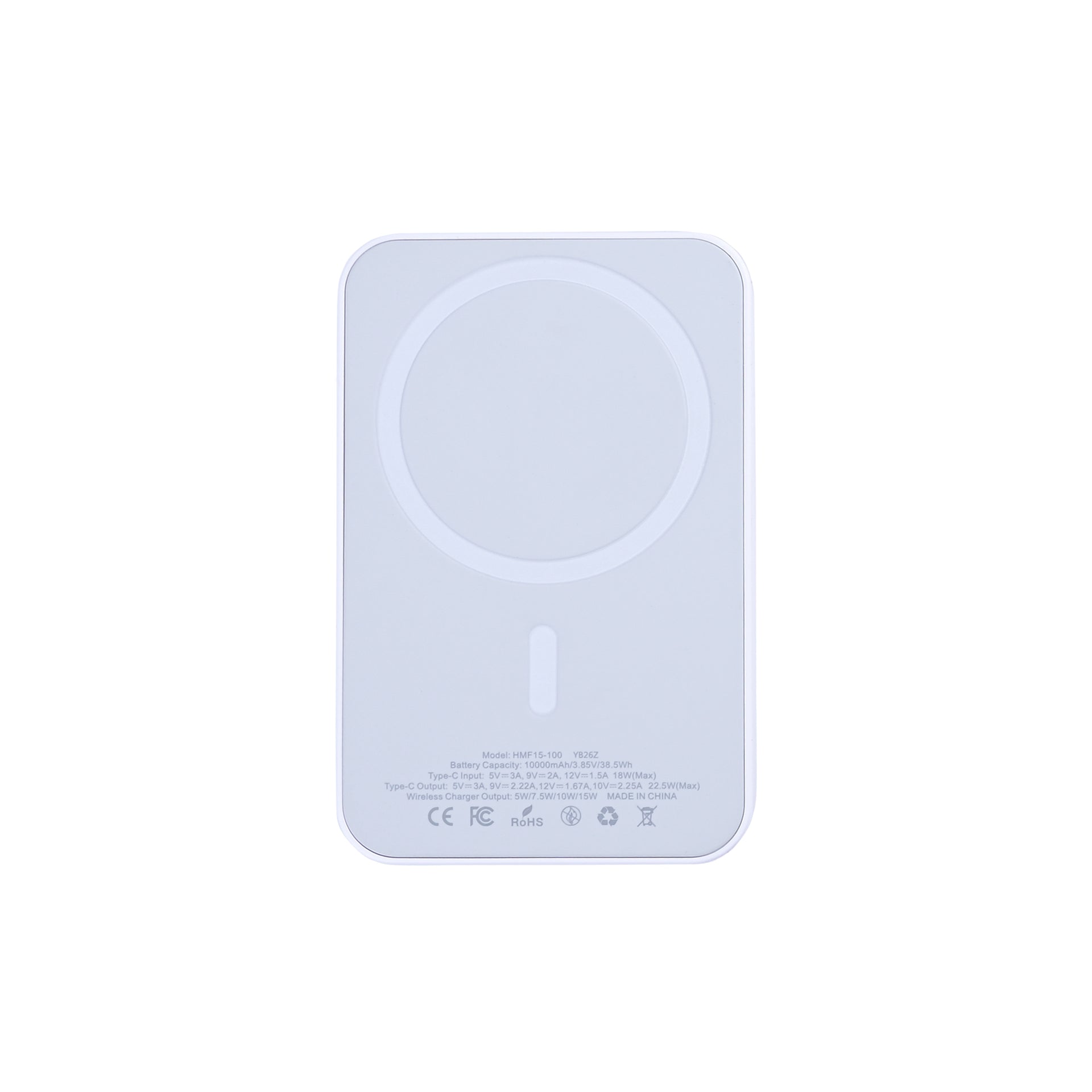 For Apple iPhone 12, 13, 14, 15, 16, 17 Series Battery Pack Magnetic Charging 15W 10000mAh White
