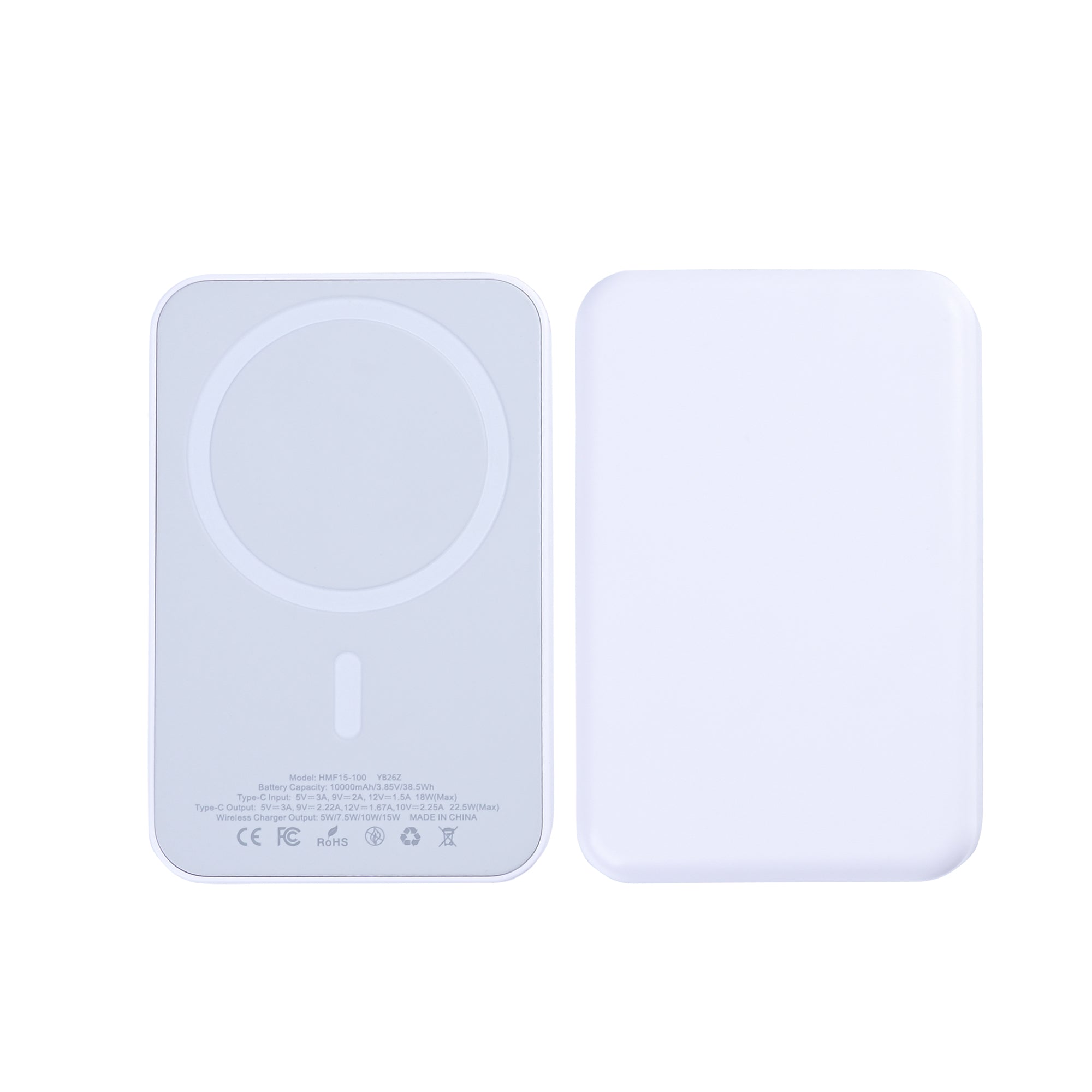 For Apple iPhone 12, 13, 14, 15, 16, 17 Series Battery Pack Magnetic Charging 15W 10000mAh White