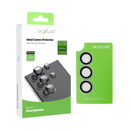 Rixus Metal Shield Camera Tempered Glass For Samsung Galaxy S26 Plus Silver Shadow
