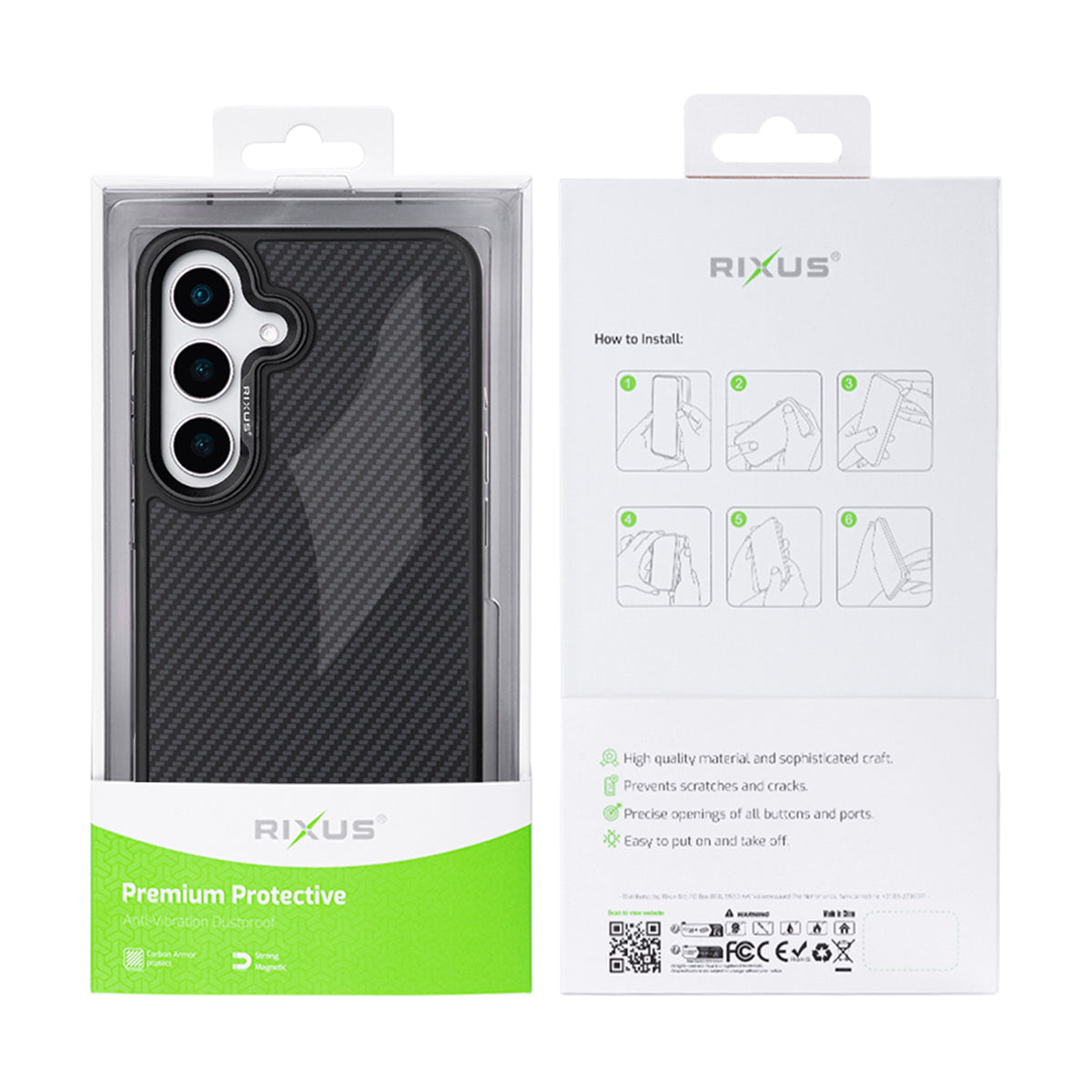Rixus Mag Carbon With MagSafe Compatible For Samsung Galaxy S26 Ultra Titanium Grey