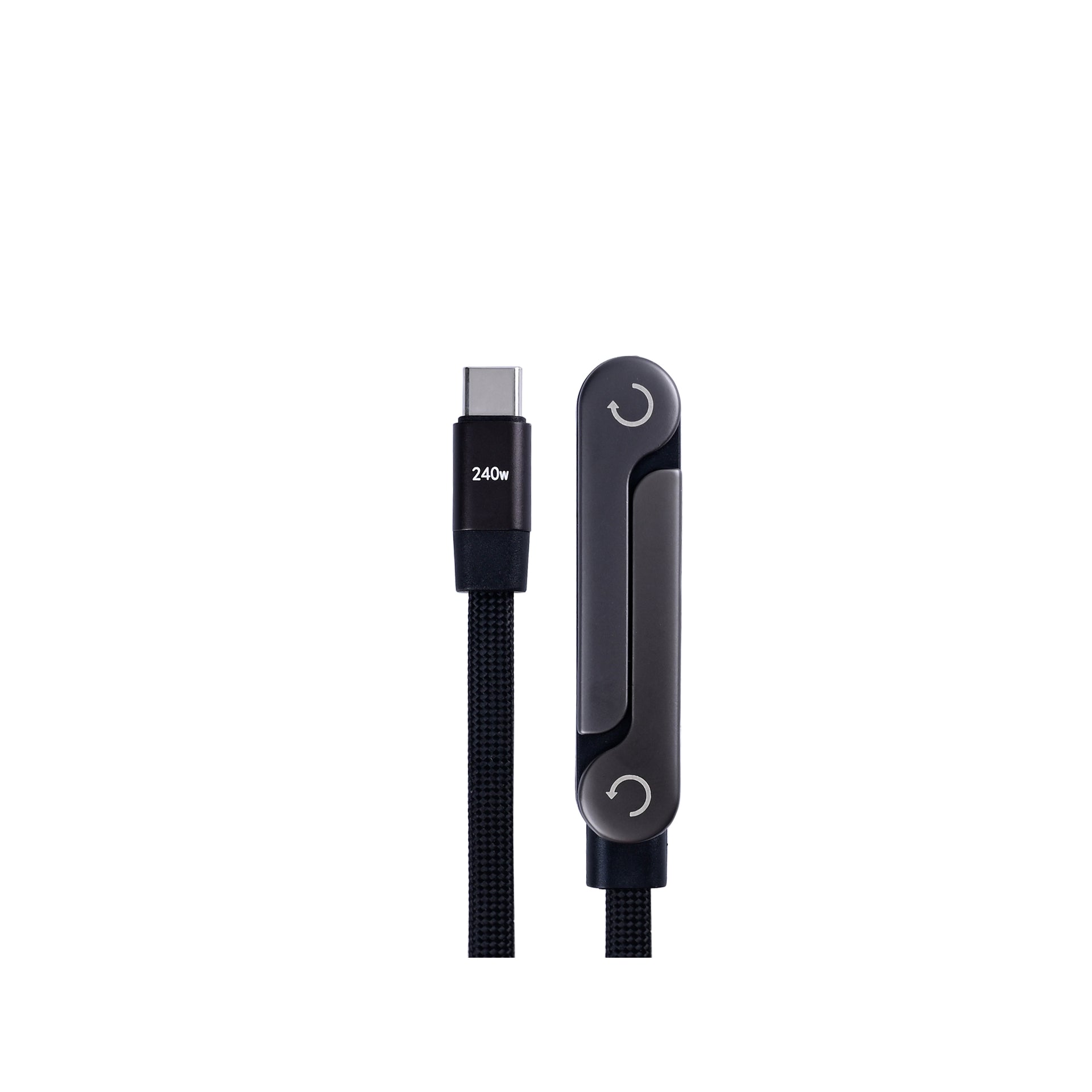 Data Cable USB-C To USB-C With Foldable Holder 150cm Black Retail Box