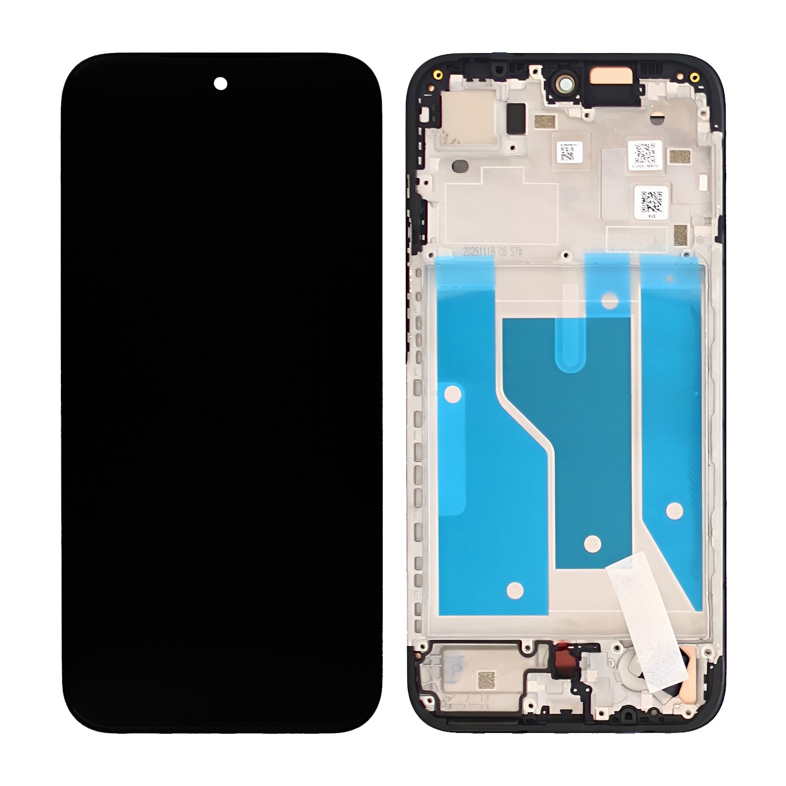 Motorola Moto G67, G77 Display And Digitizer With Frame Black Service Pack