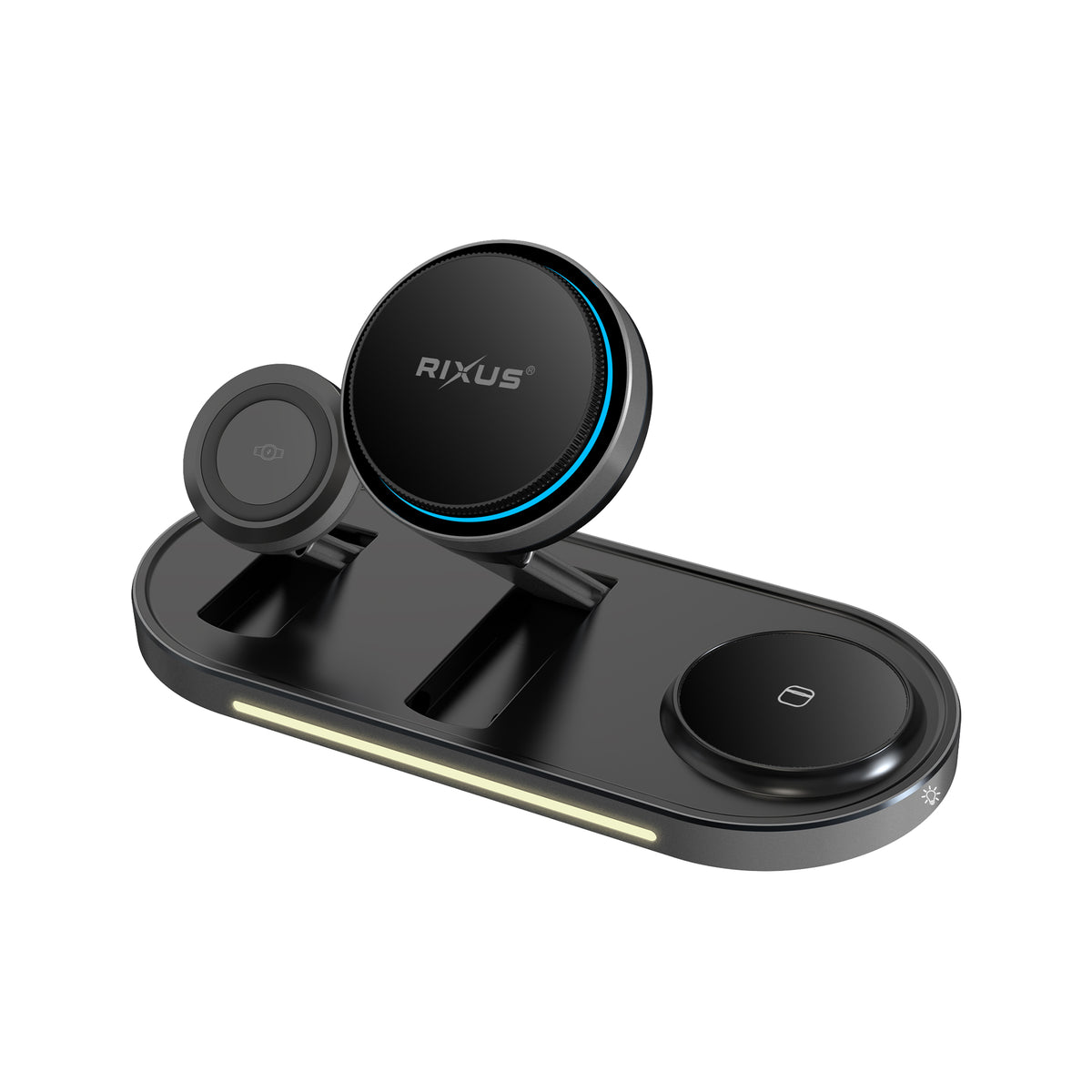 Rixus RXWC16 3 in 1 Ice Cooling Wireless Charger Stand 25W Black