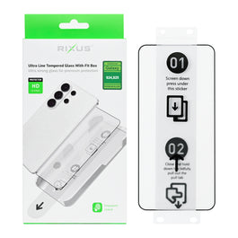 Rixus Ultra Line Tempered Glass With Fit Box For Samsung Galaxy S24, S25
