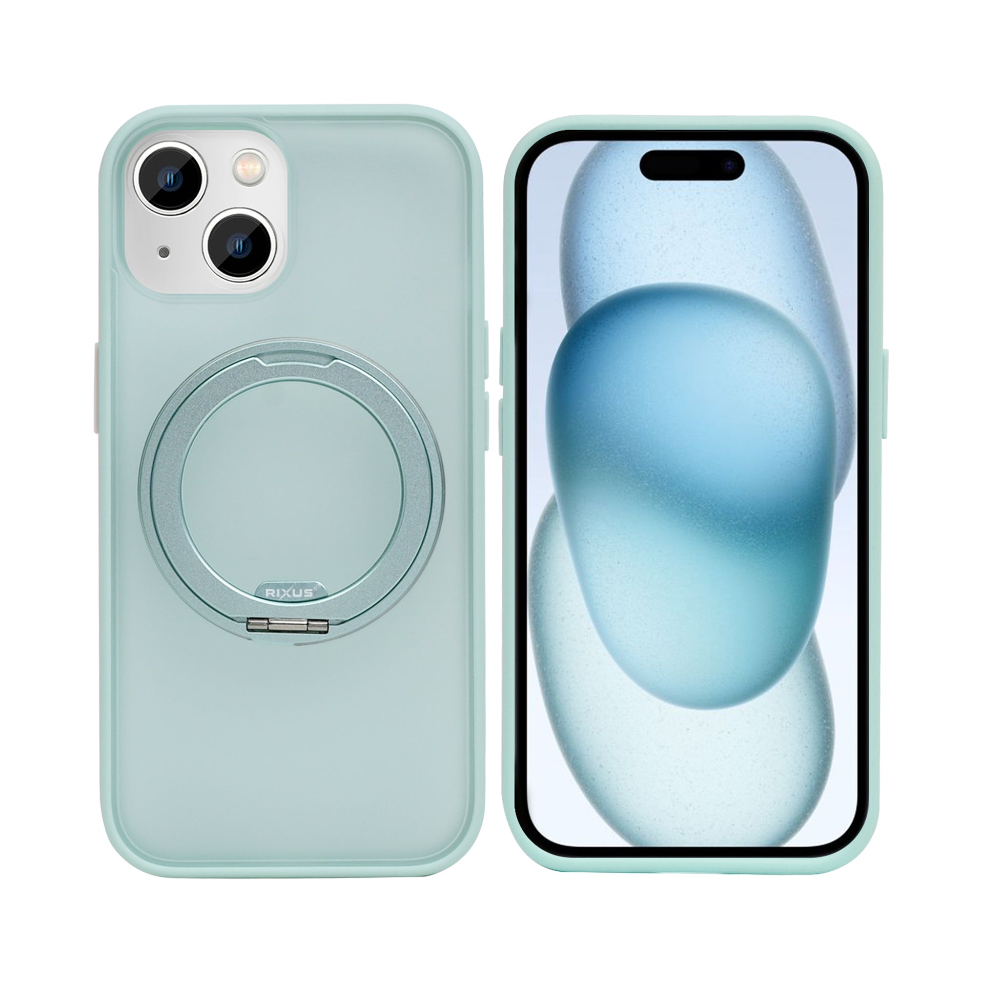 Rixus SnapGrip 360 Case For Apple iPhone 15 Green