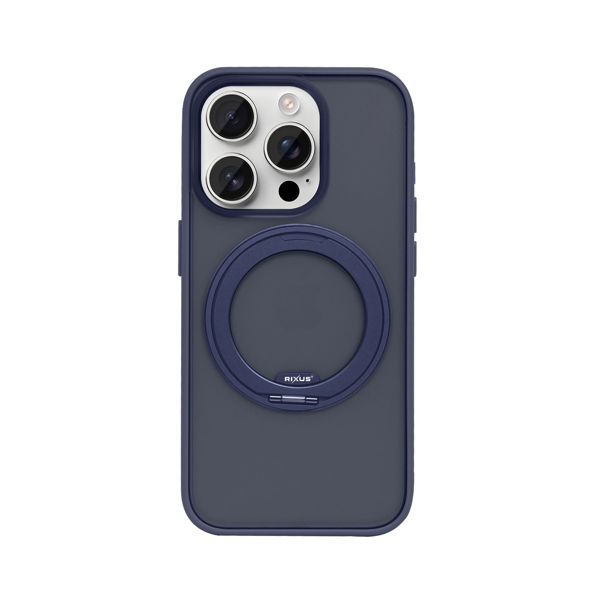 Rixus SnapGrip 360 Case For Apple iPhone 15 Pro Blue