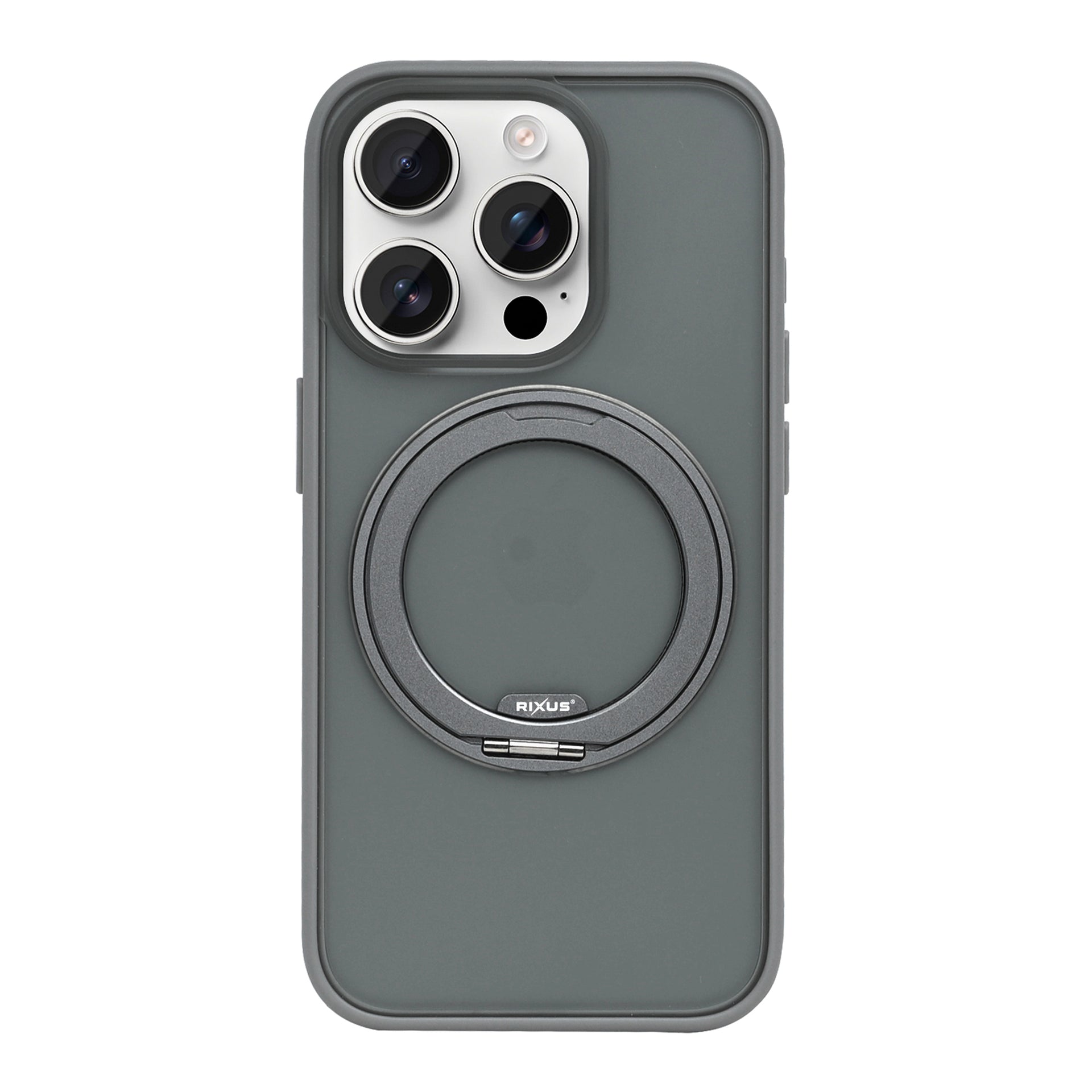 Rixus SnapGrip 360 Case For Apple iPhone 15 Pro Grey