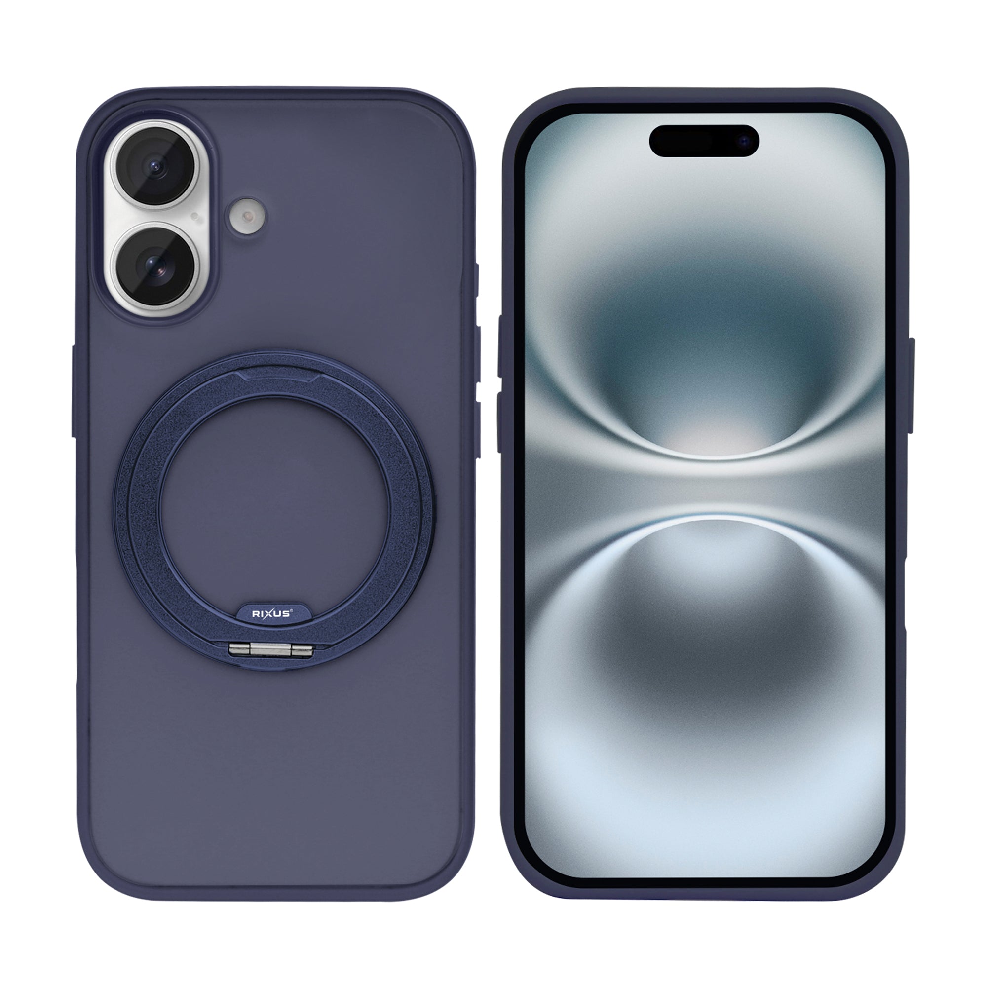 Rixus SnapGrip 360 Case For Apple iPhone 16 Blue