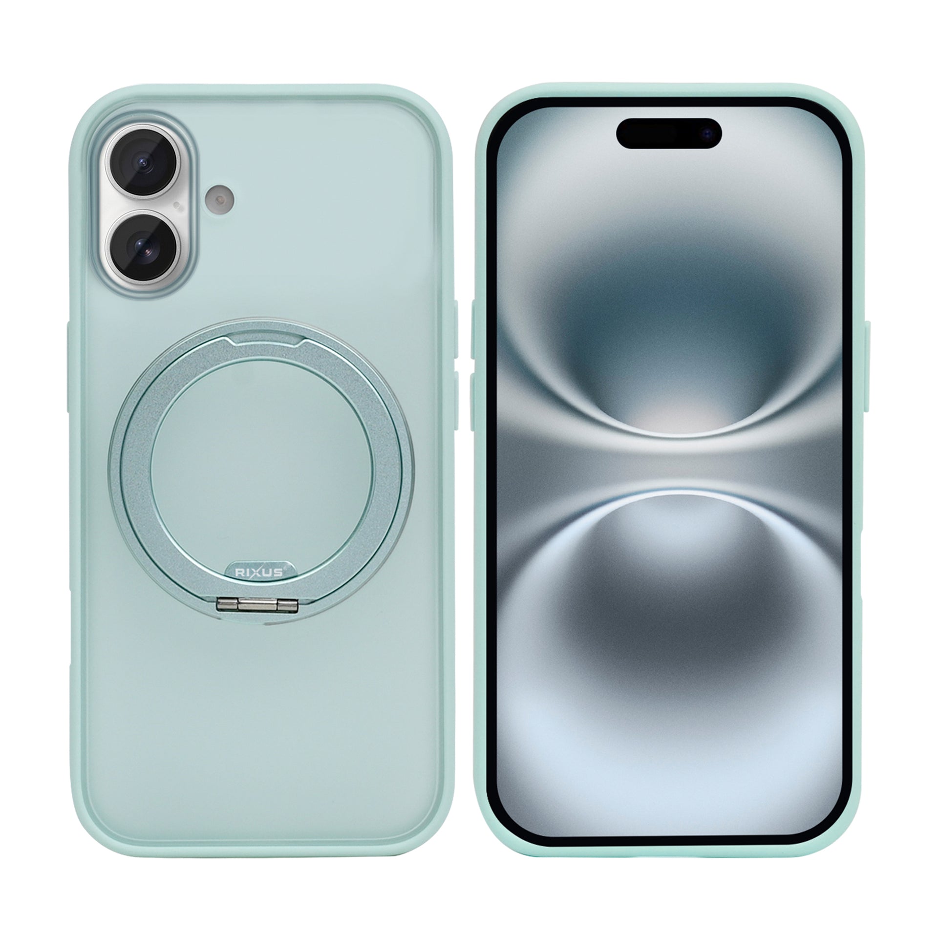 Rixus SnapGrip 360 Case For Apple iPhone 16 Green