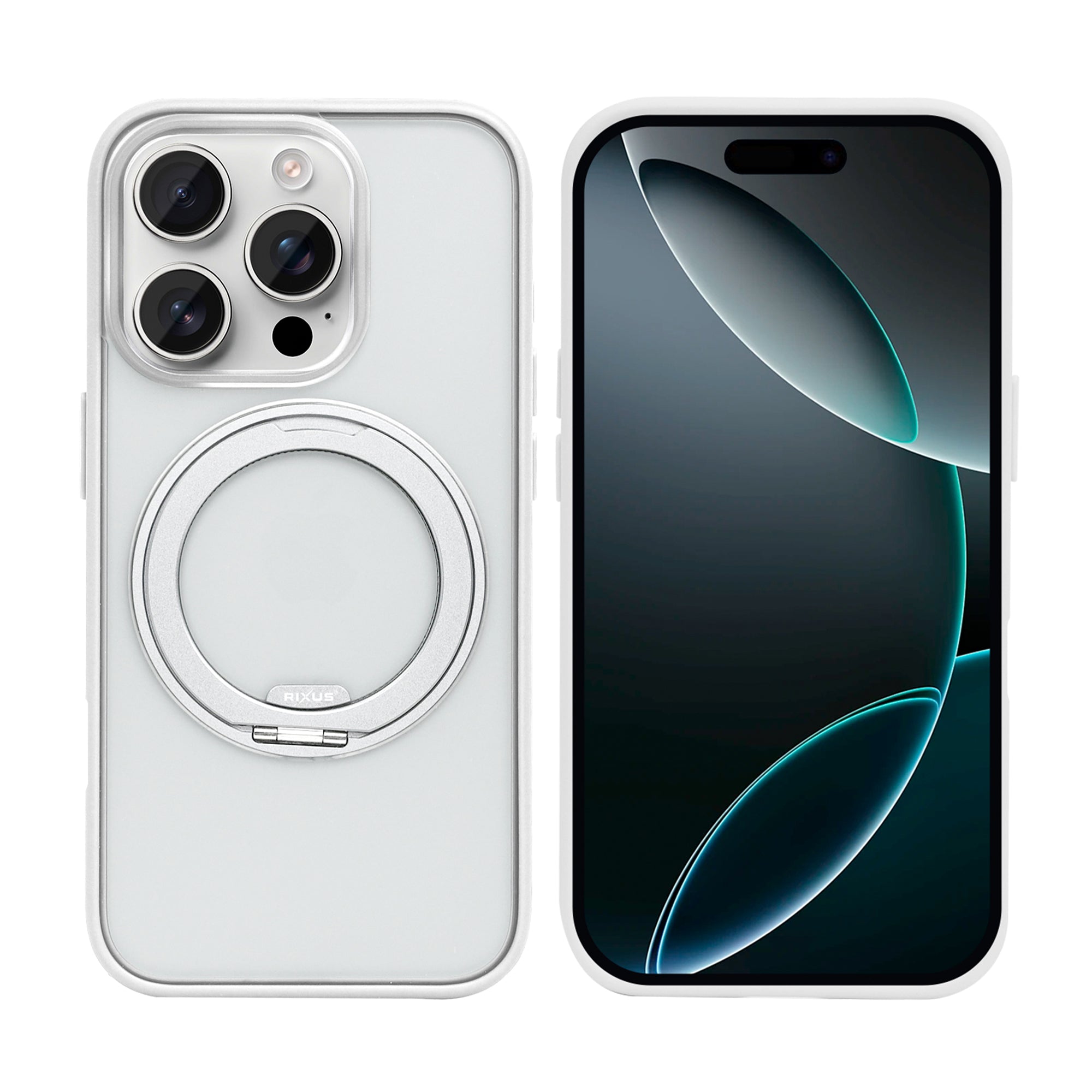 Rixus SnapGrip 360 Case For Apple iPhone 16 Pro White