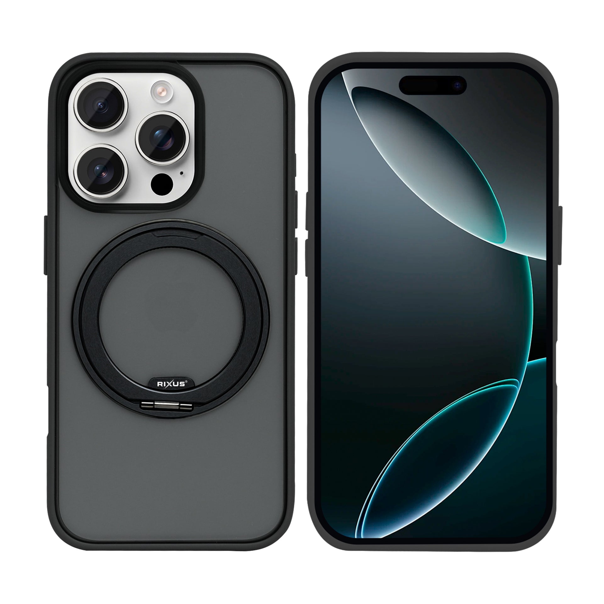 Rixus SnapGrip 360 Case For Apple iPhone 16 Pro Max Black